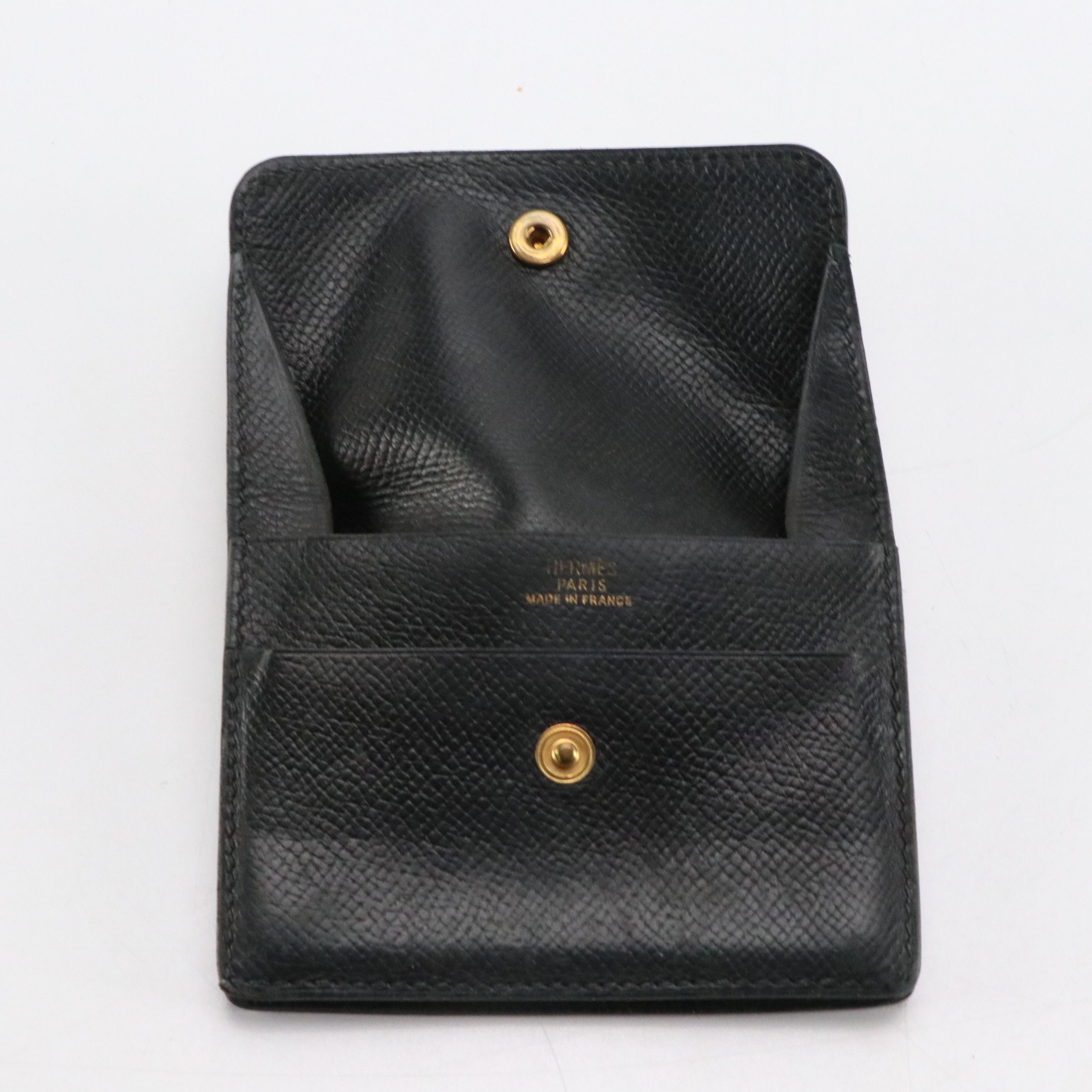 Hermès Coin Purse in Noir Courchevel Leather