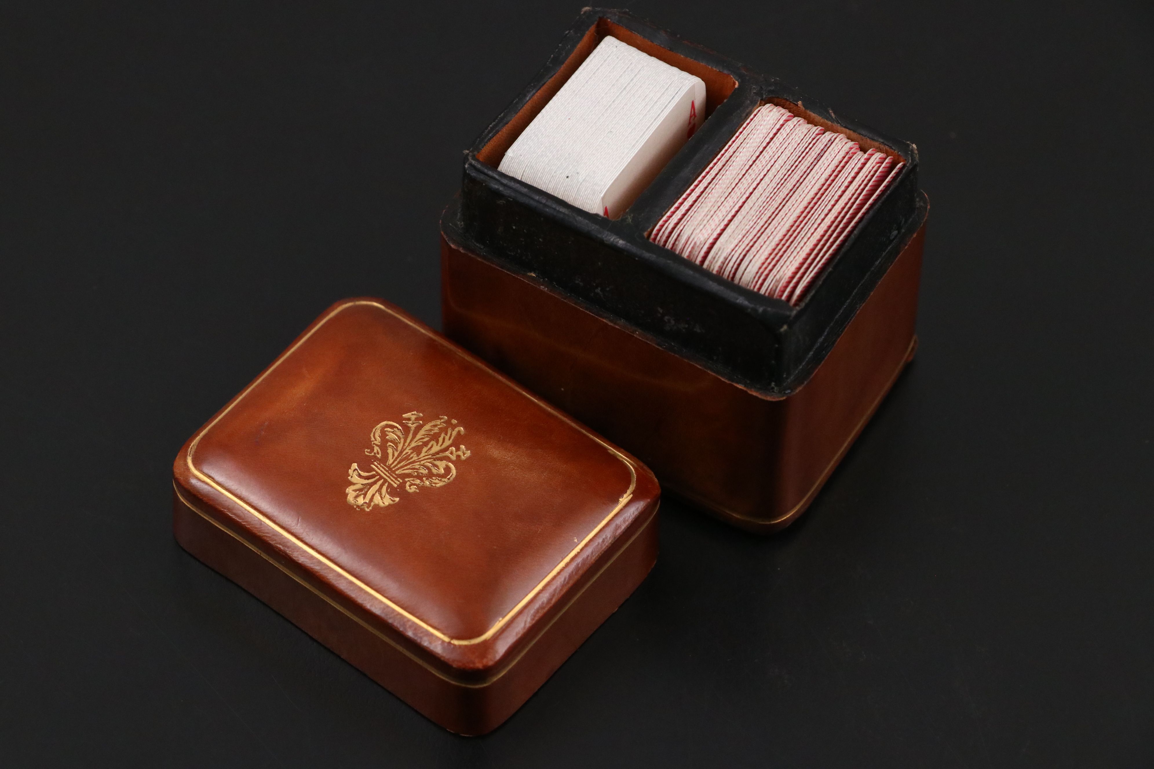 Masenghini Italian Miniature Playing Cards with Leather Box