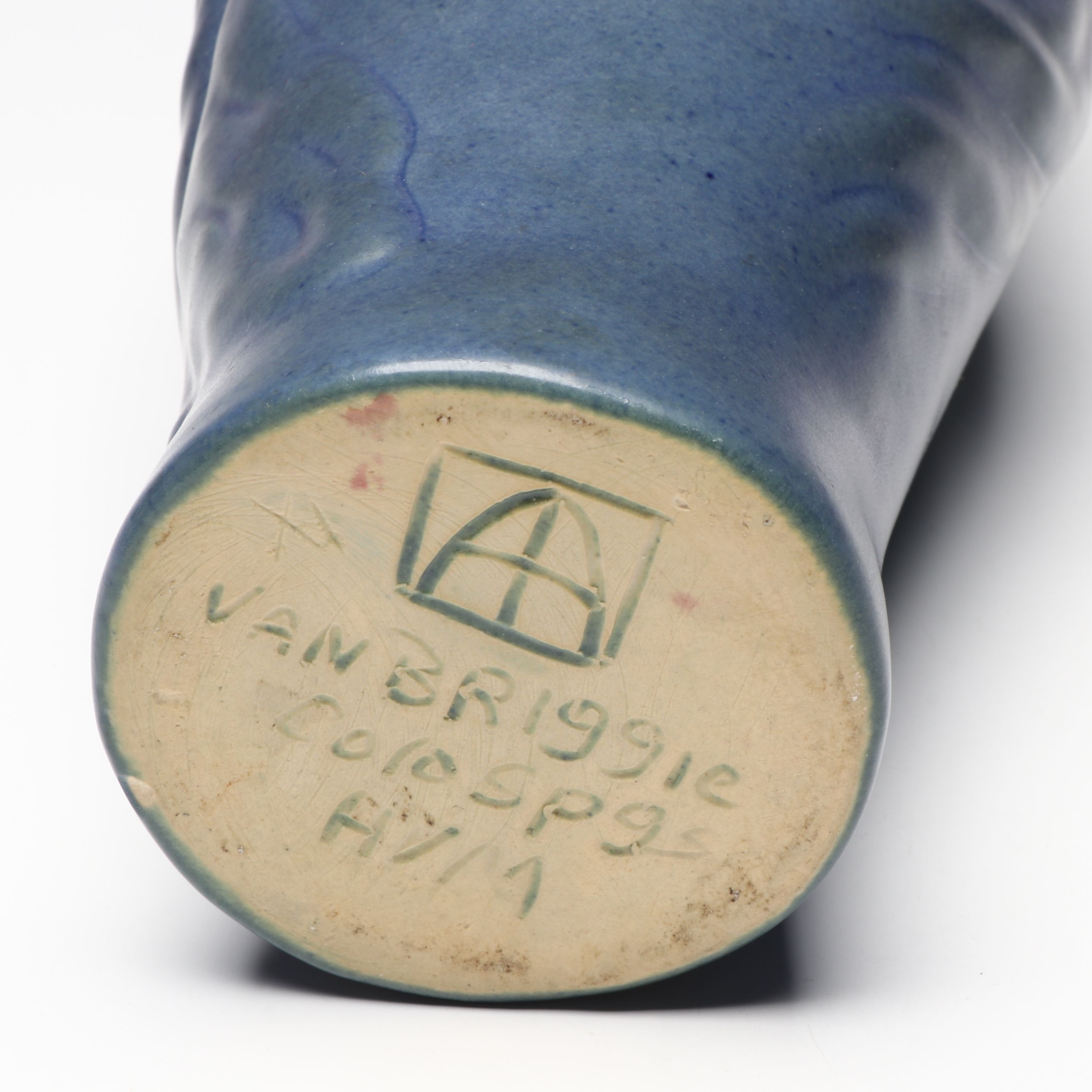 Hilde Manuszak for Van Briggle Pottery Matte Blue Ceramic Vase