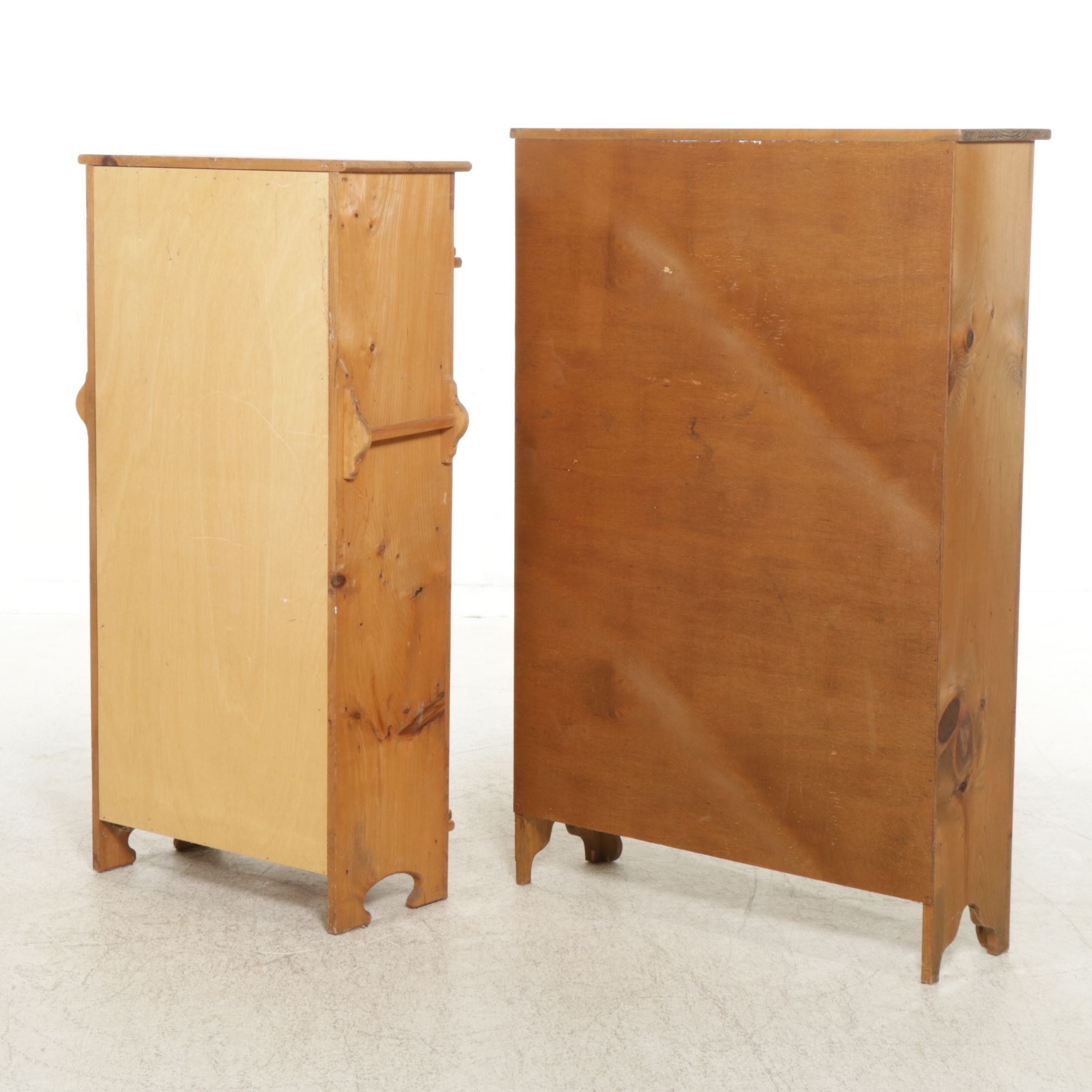 American Primitive Style Pine Cut-Out Heart Cabinet and Pie Safe