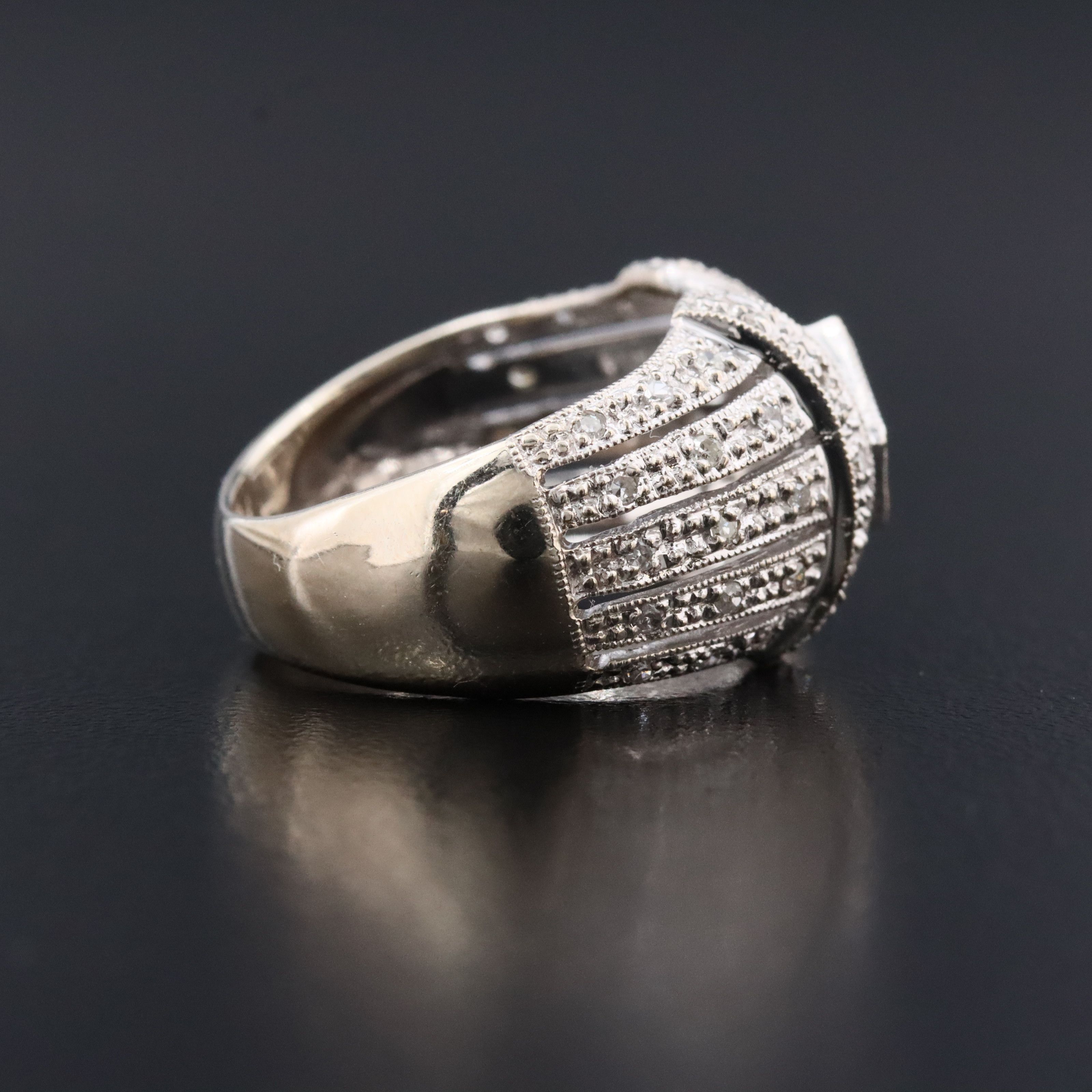 Art Deco Style 14K 0.37 CTW Diamond Dome Ring