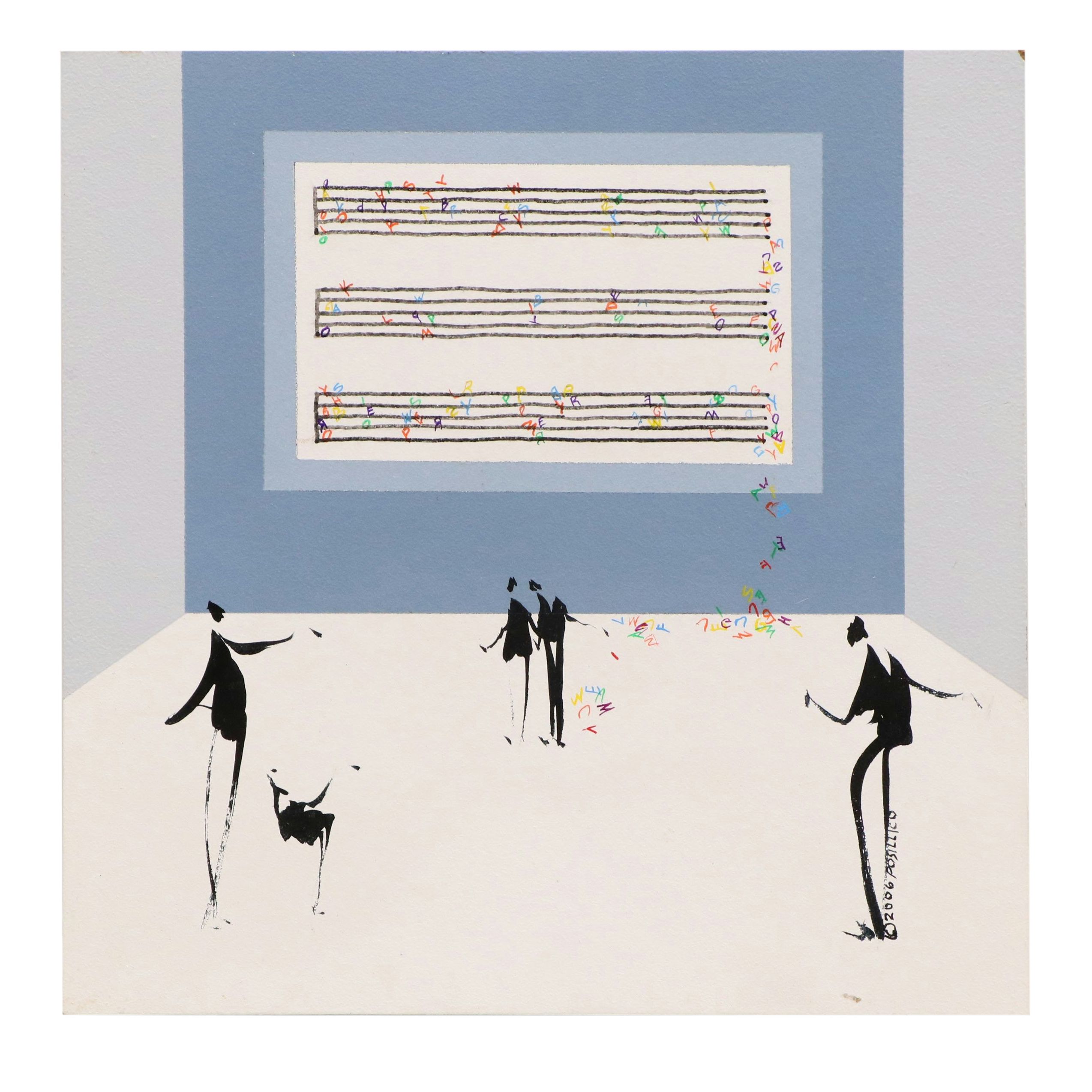 Leo Posillico Oil Painting "We Are the Notes," 2007