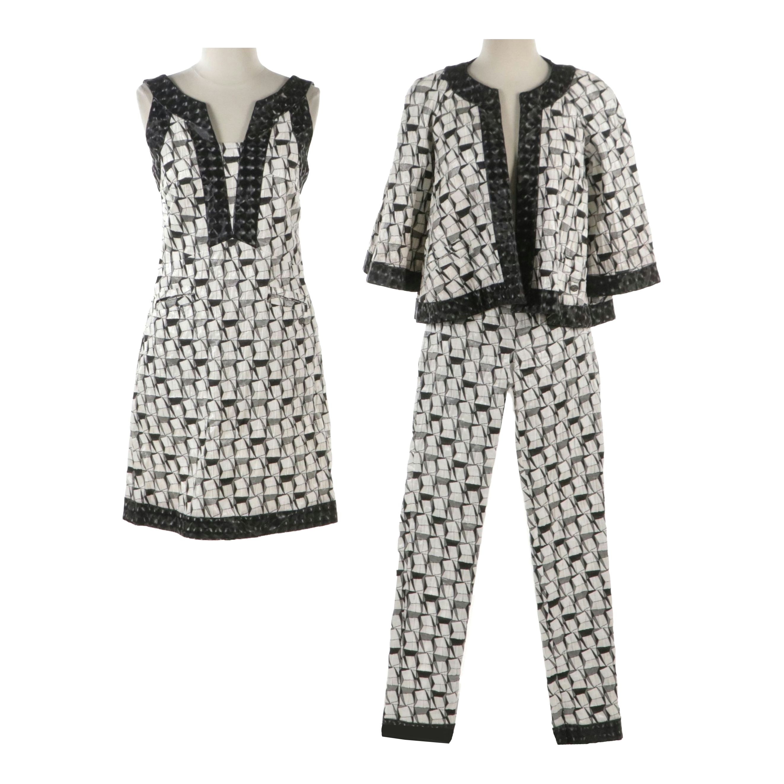 Chanel Dubai Cruise Collection Abstract Quilt Pattern 3-Piece Set