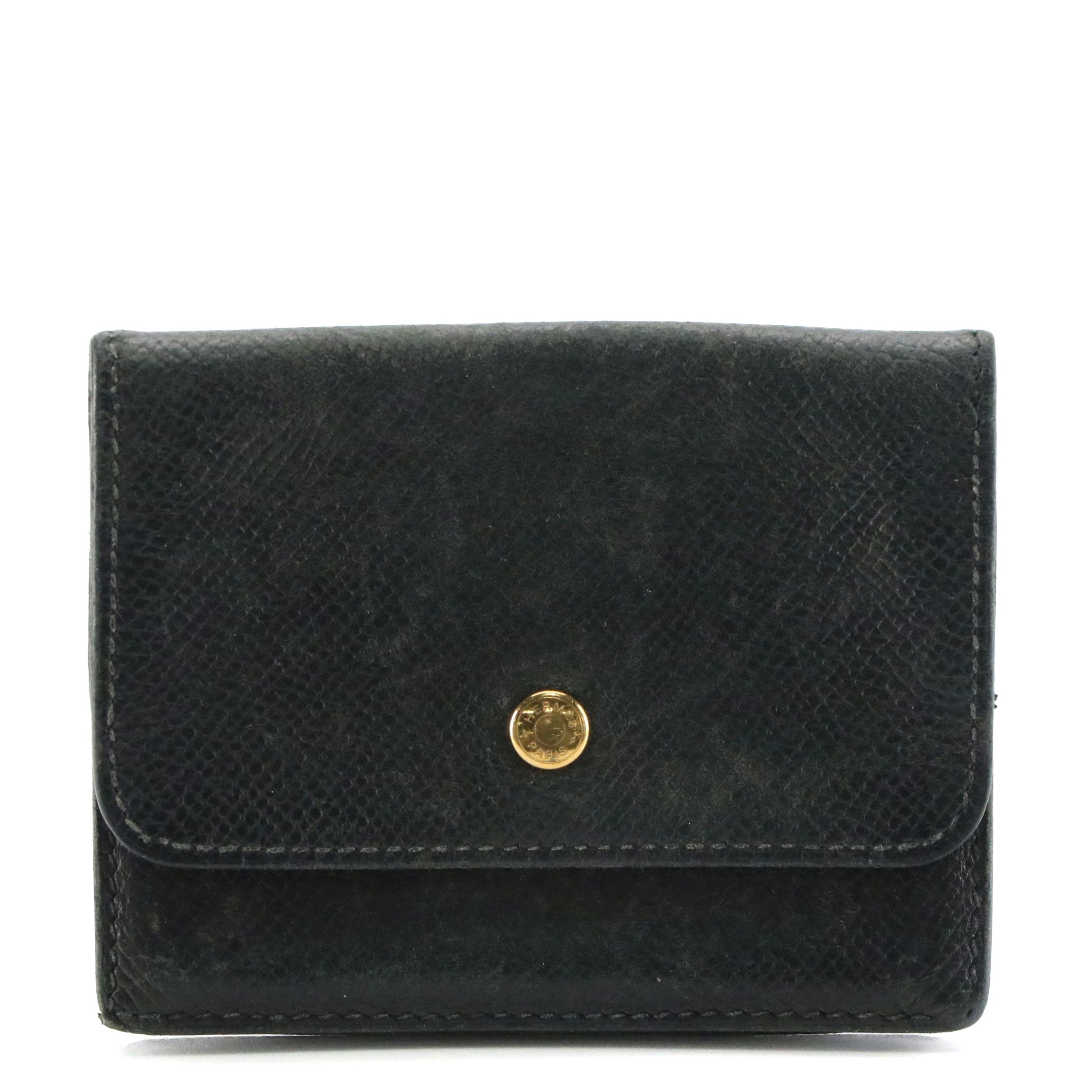 Hermès Coin Purse in Noir Courchevel Leather