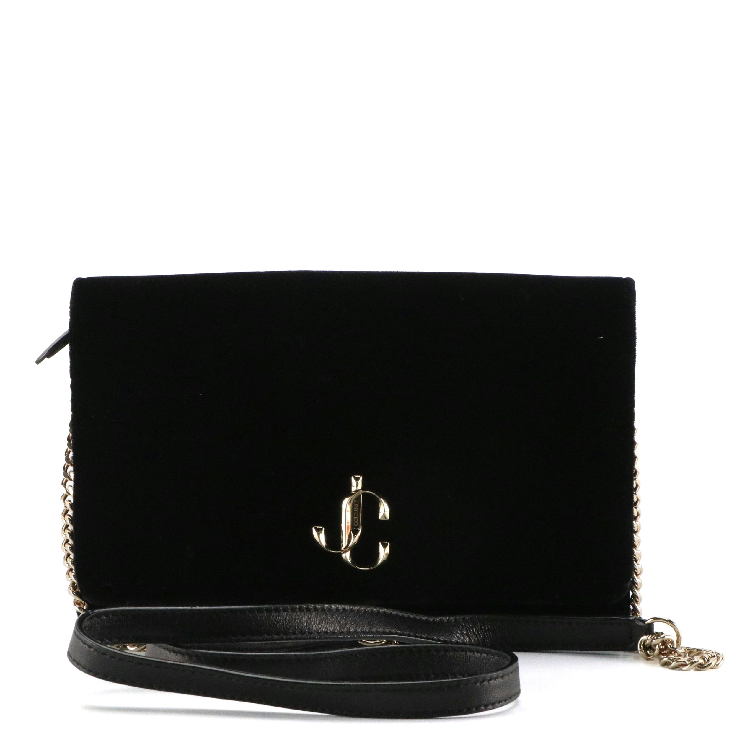 Jimmy Choo Varenne Chain Clutch in Velvet