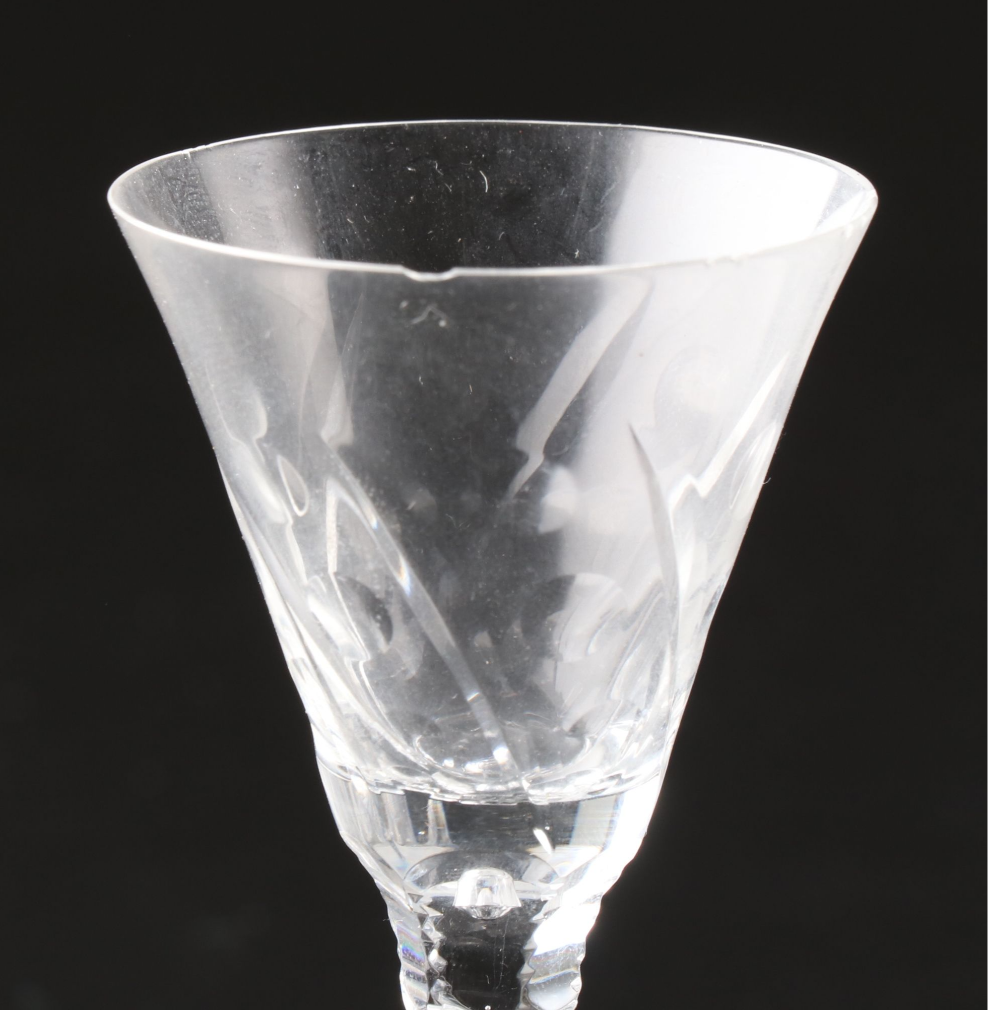 Seneca "Jack" Floral Etched Glass Stemware, Mid to Late 20th Century