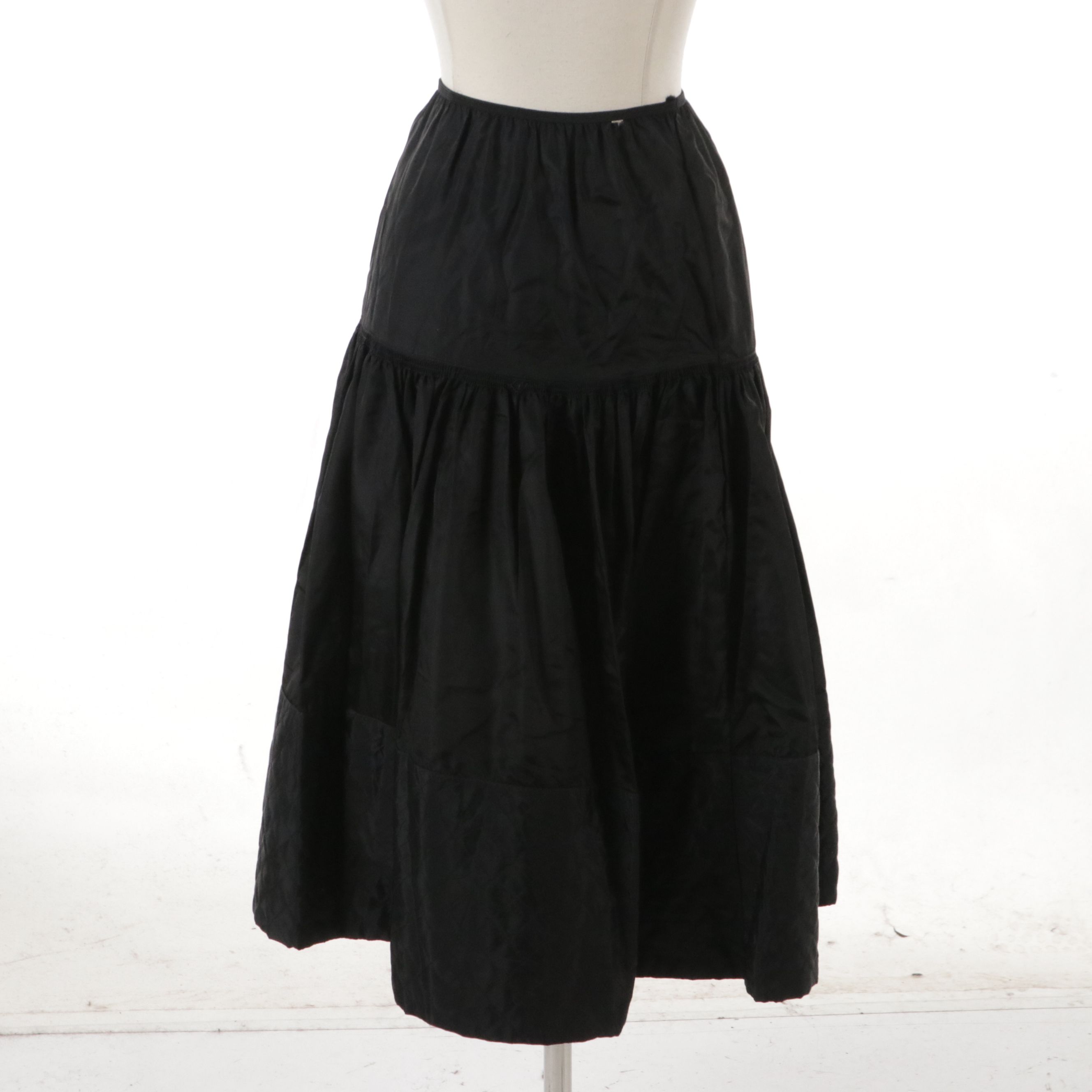 Vintage Gingham Taffeta Basque-Waist Sweetheart Dress and Square Dancing Skirt