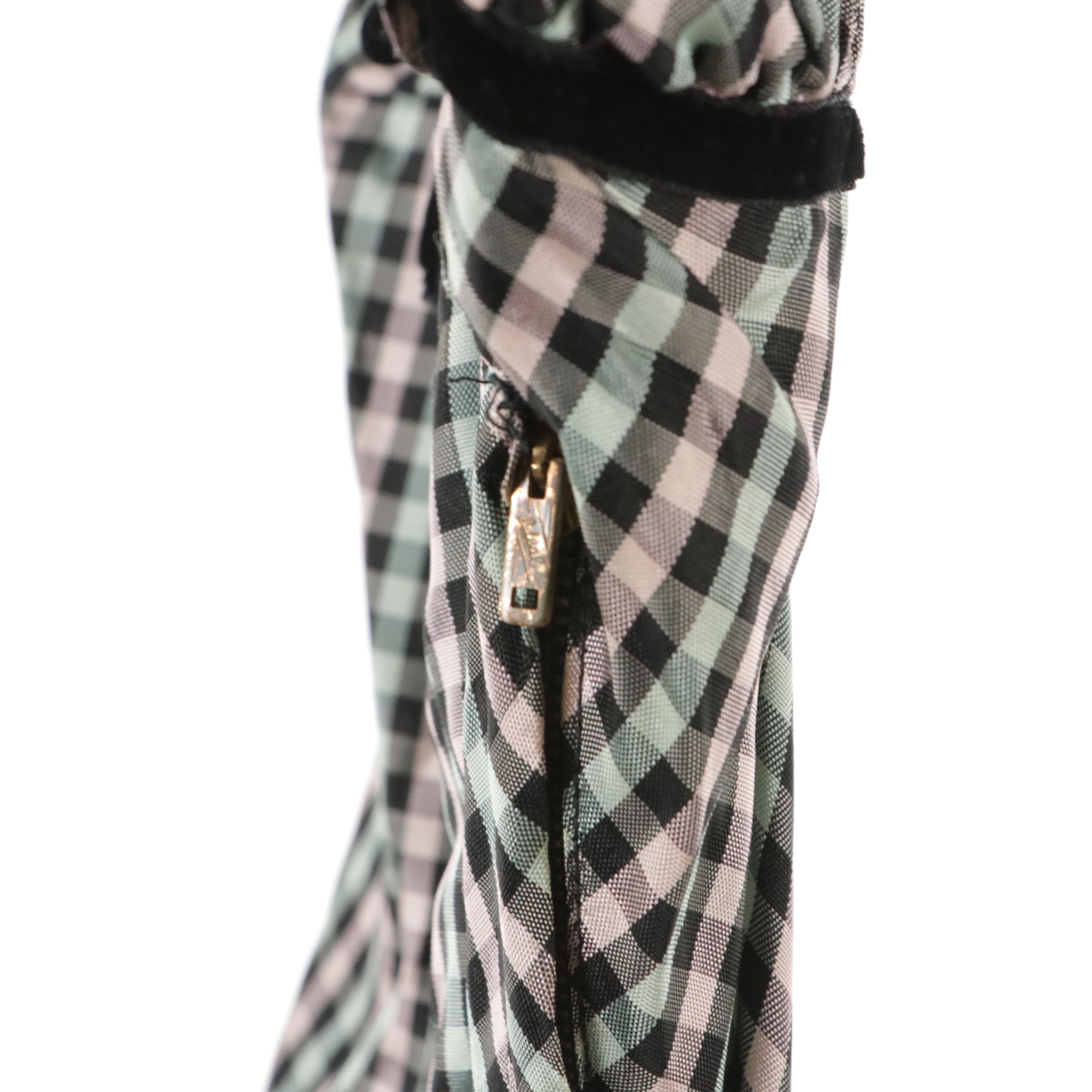 Vintage Gingham Taffeta Basque-Waist Sweetheart Dress and Square Dancing Skirt