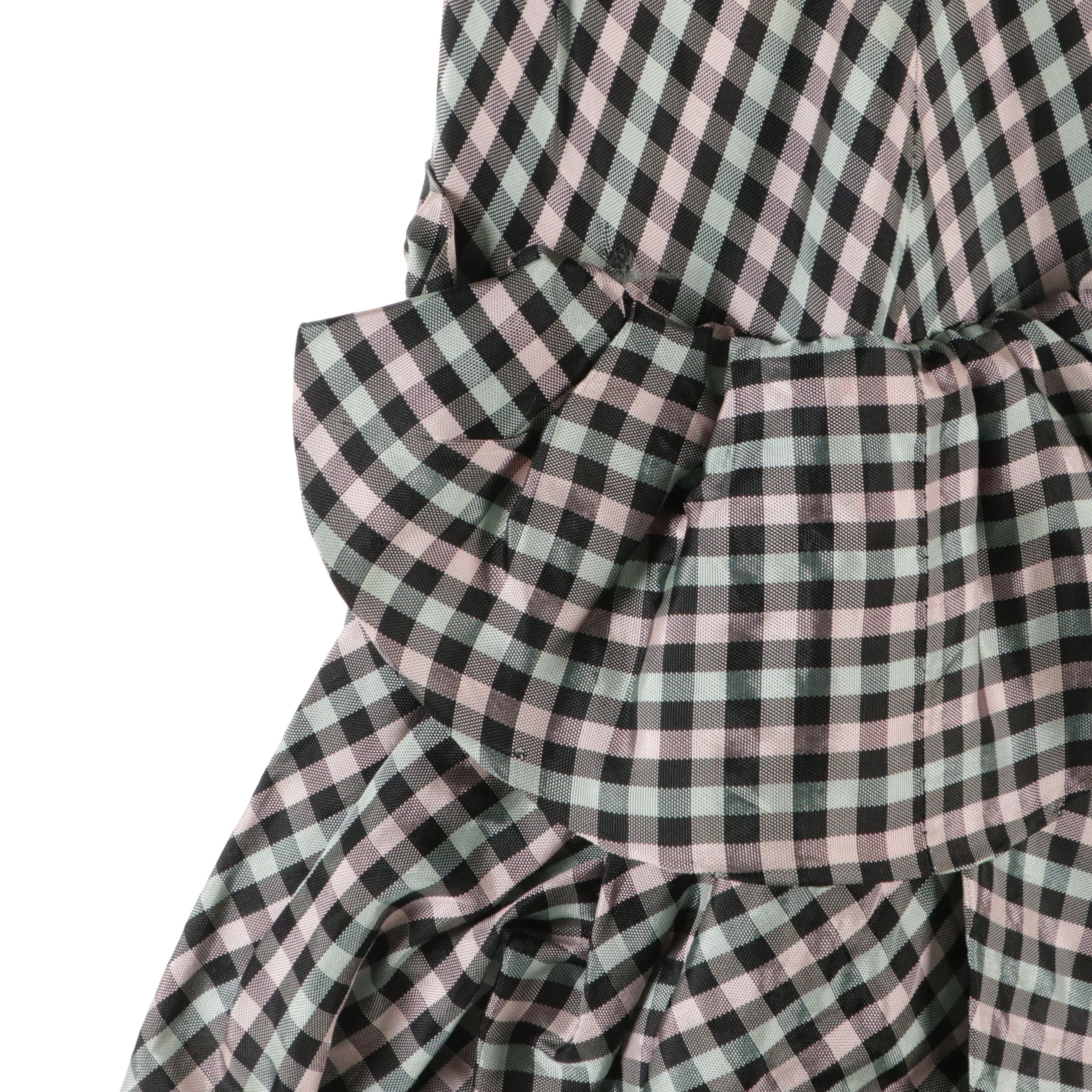 Vintage Gingham Taffeta Basque-Waist Sweetheart Dress and Square Dancing Skirt