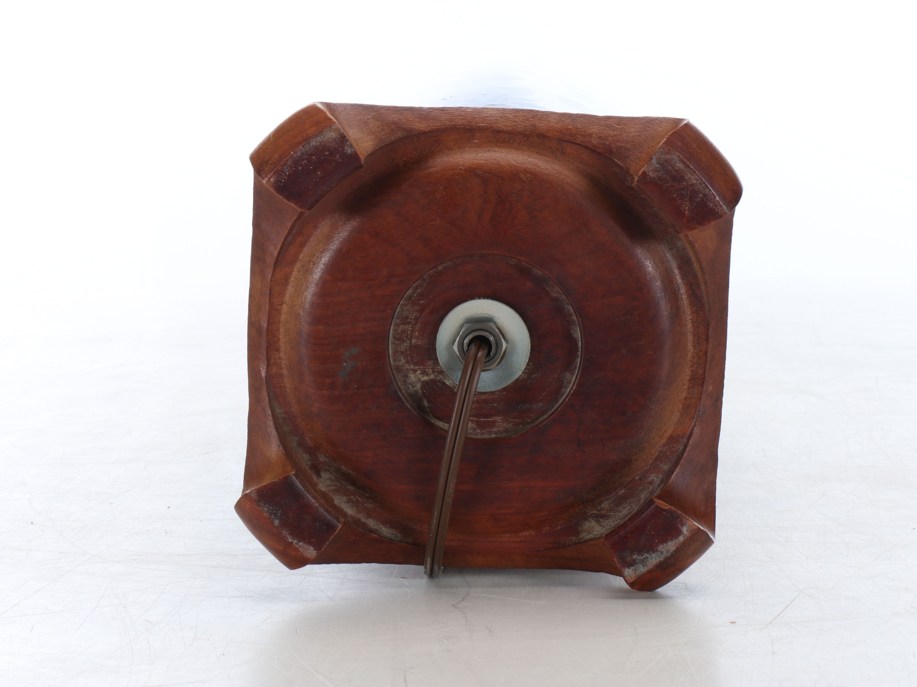 Chinese Blue and White Floral Porcelain Table Lamp with Silk Shade