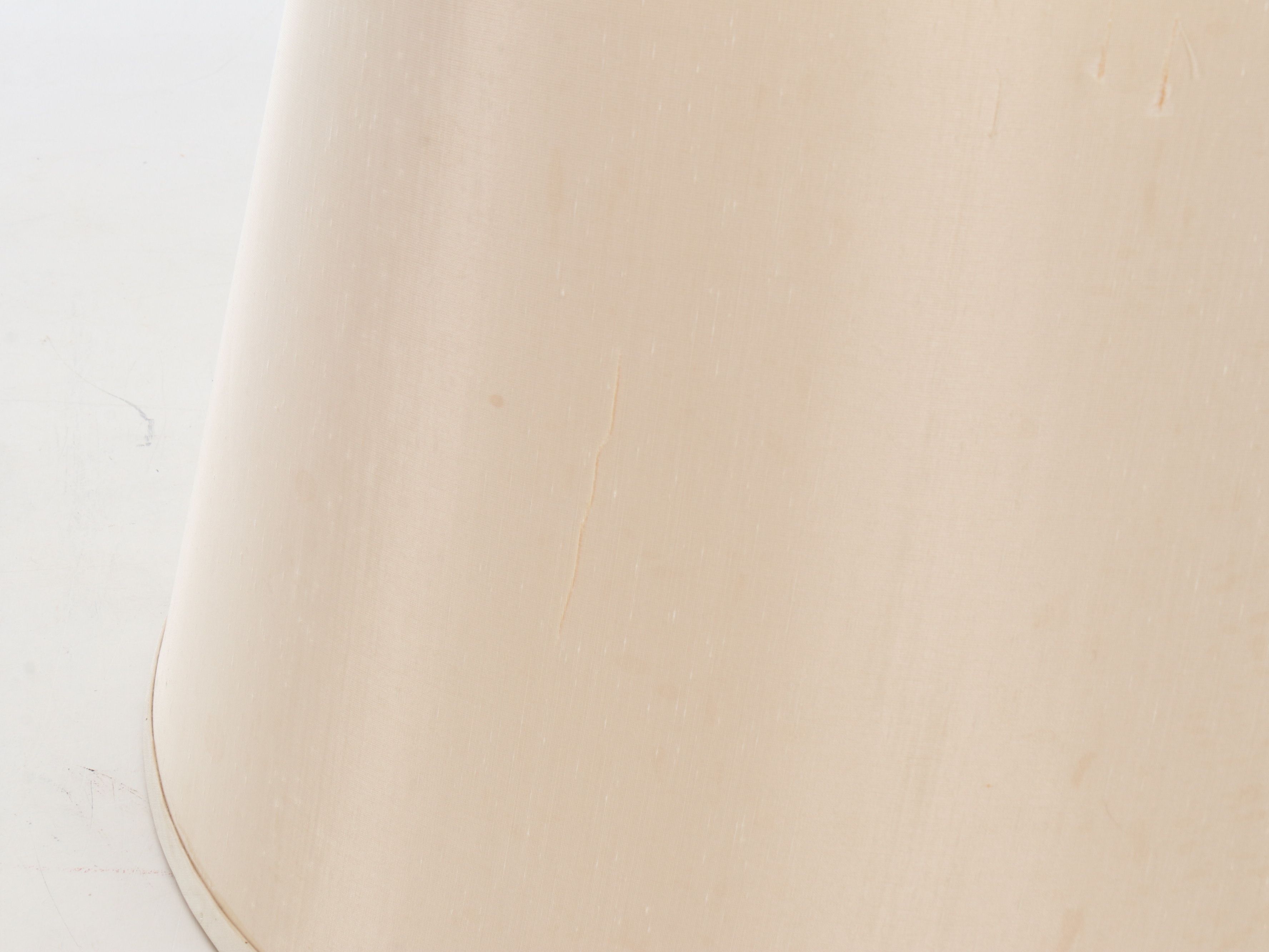 Chinese Blue and White Floral Porcelain Table Lamp with Silk Shade