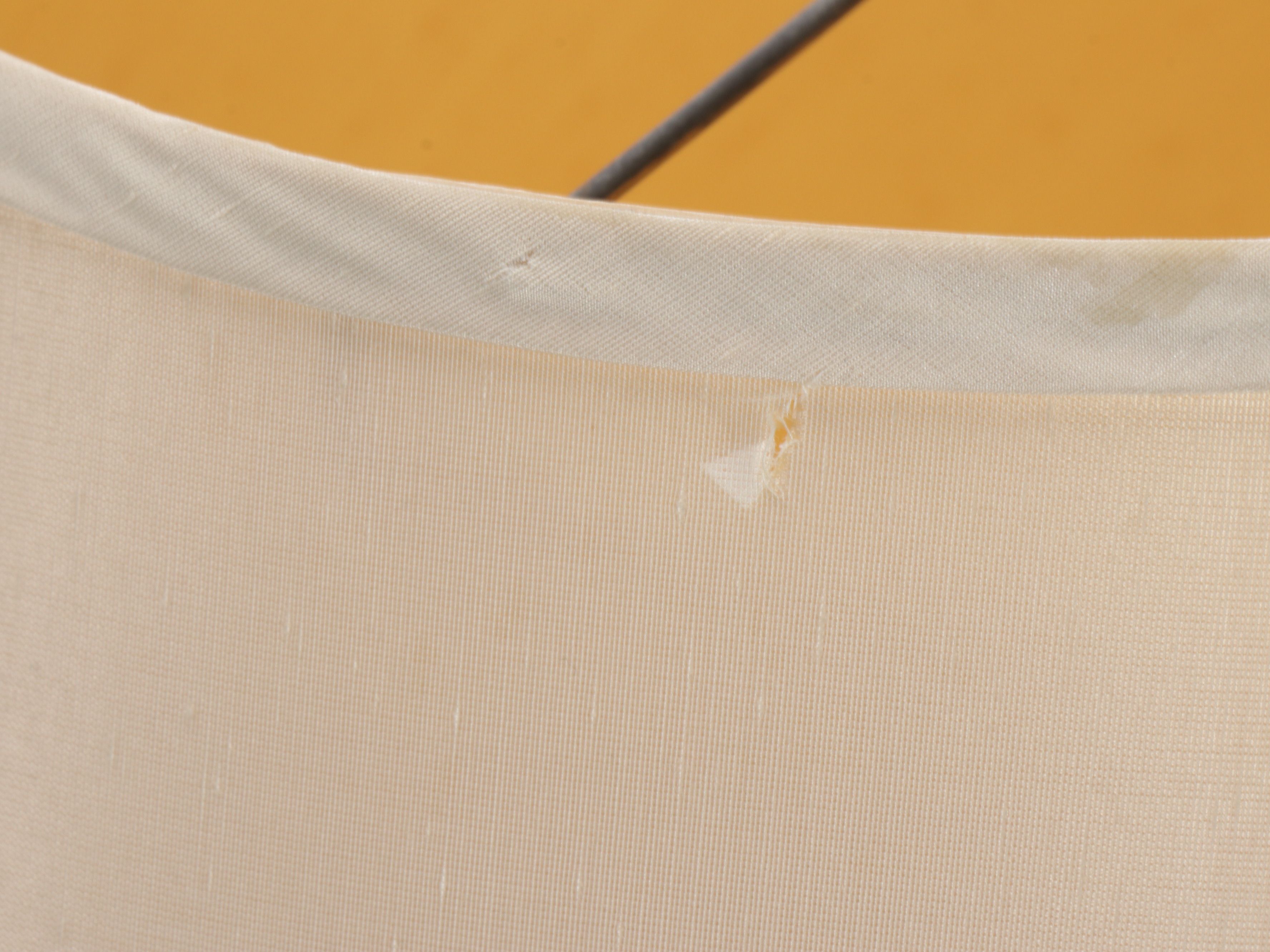 Chinese Blue and White Floral Porcelain Table Lamp with Silk Shade