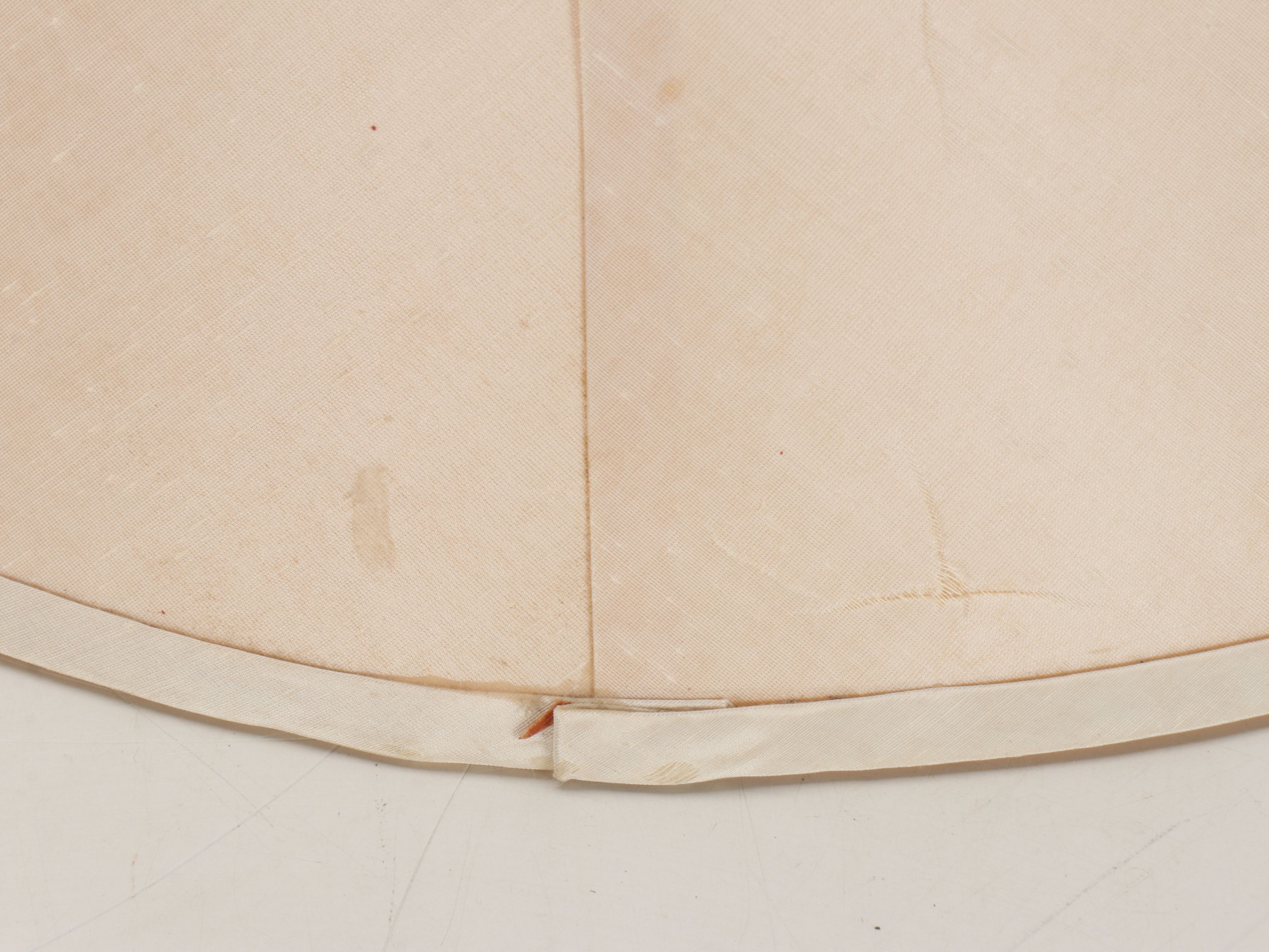 Chinese Blue and White Floral Porcelain Table Lamp with Silk Shade