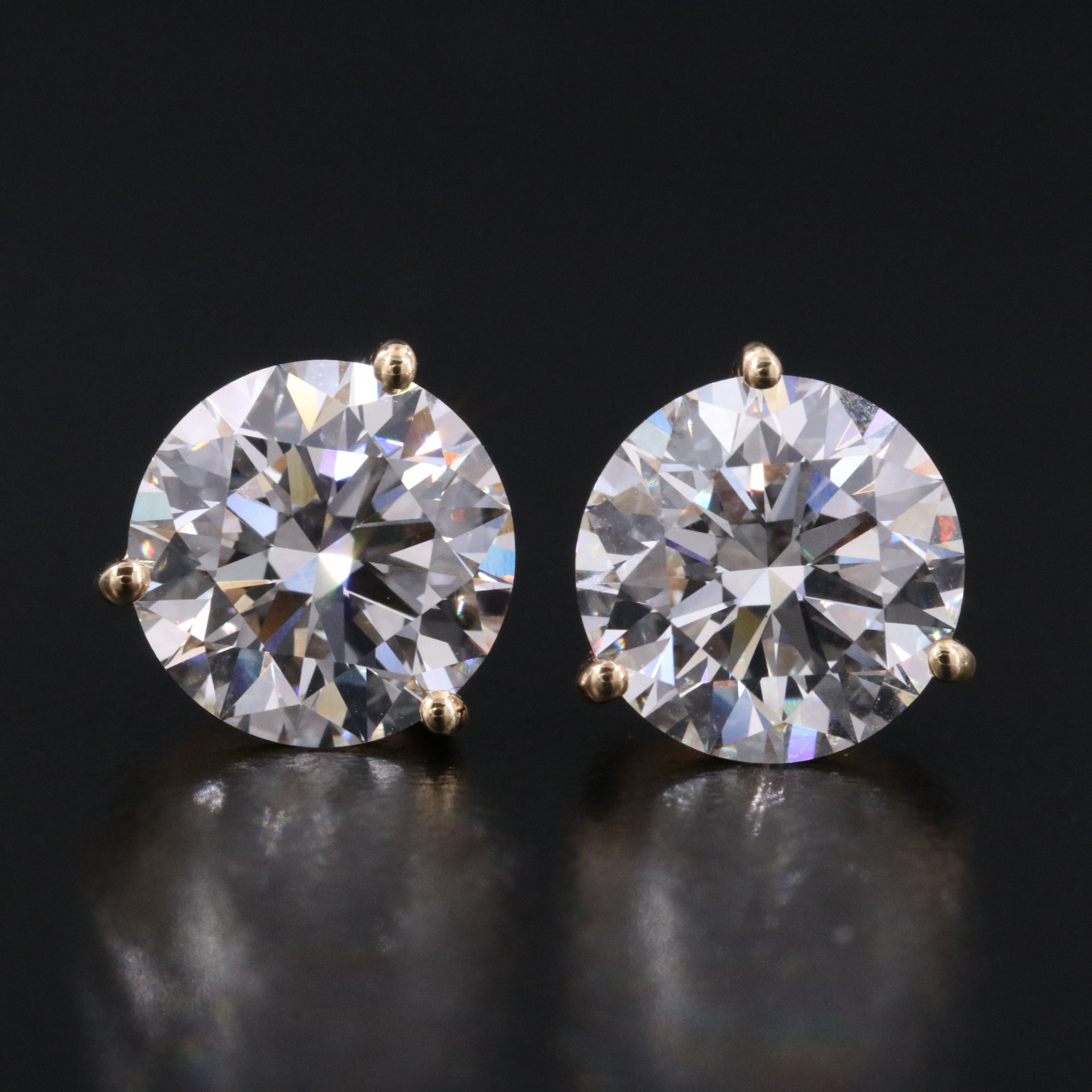 18K 5.08 CTW Lab Grown Diamond Stud Earrings with IGI Reports