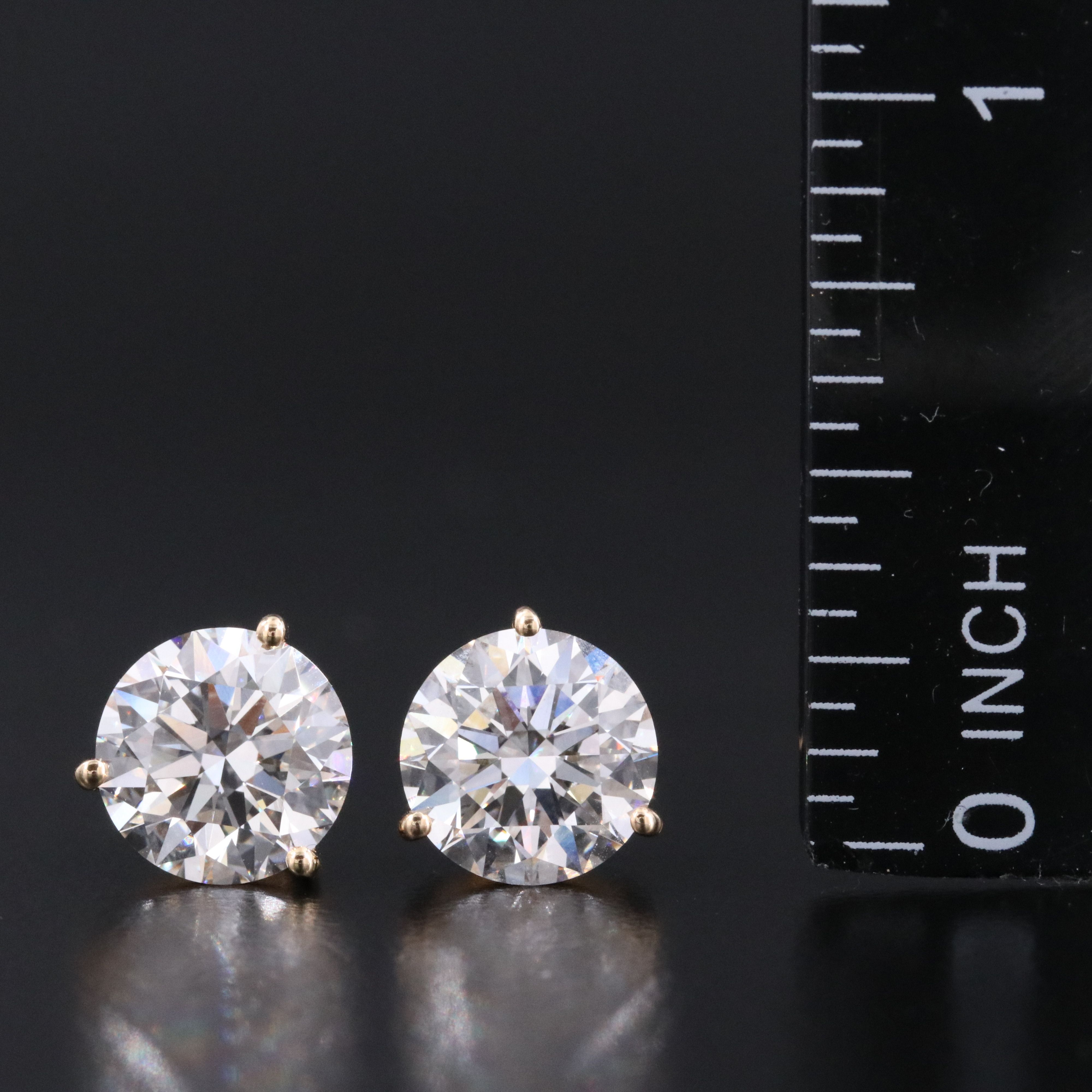 18K 5.08 CTW Lab Grown Diamond Stud Earrings with IGI Reports
