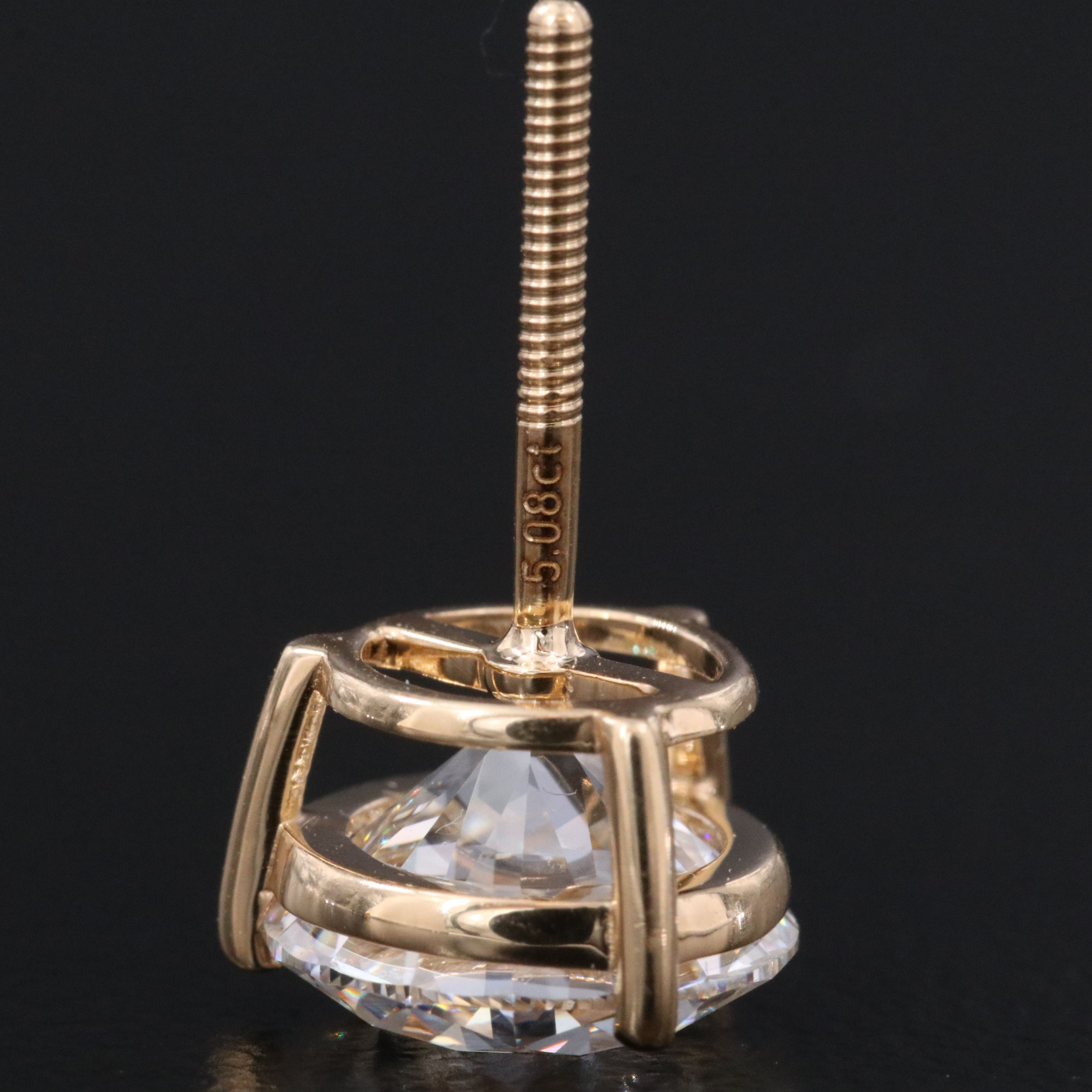 18K 5.08 CTW Lab Grown Diamond Stud Earrings with IGI Reports