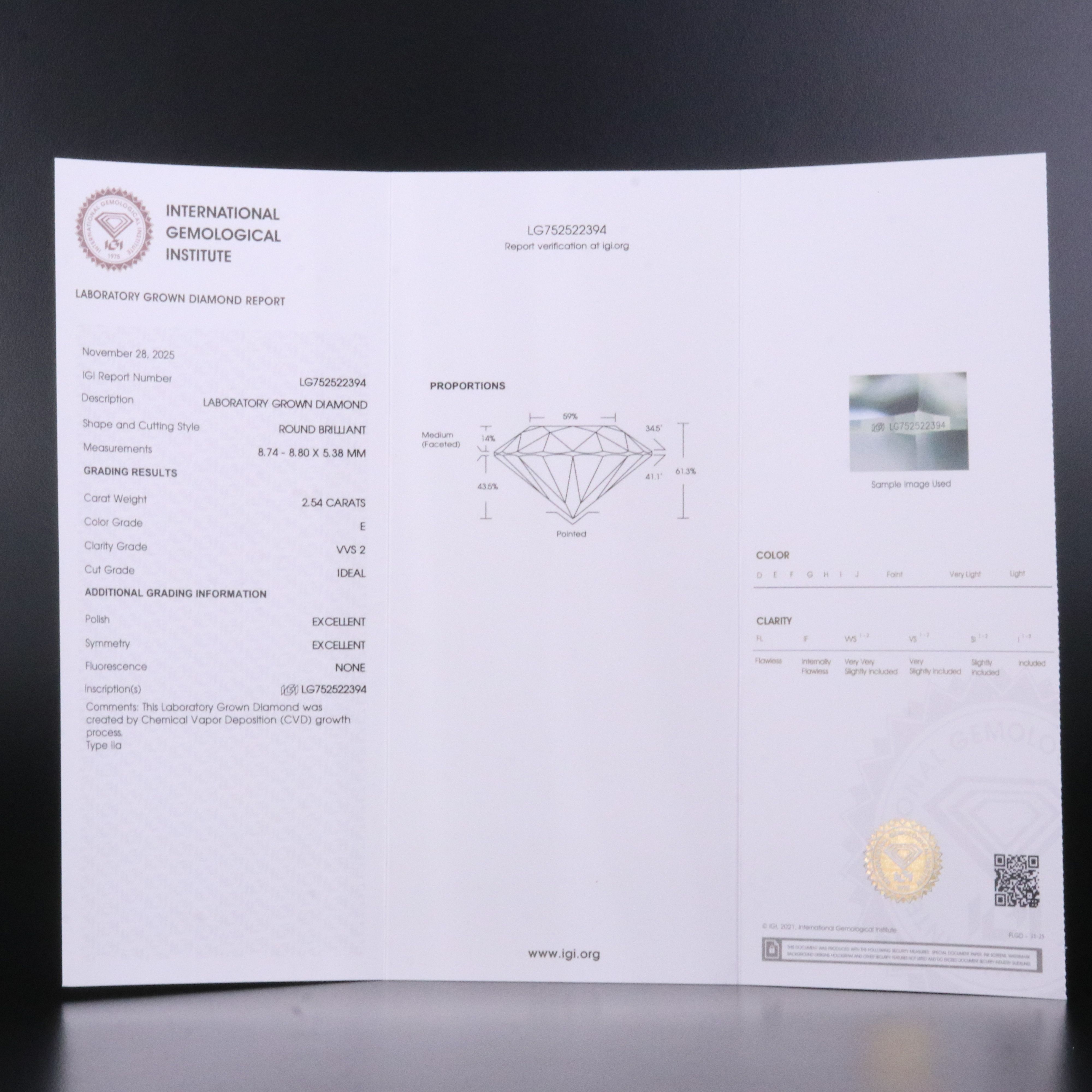 18K 5.08 CTW Lab Grown Diamond Stud Earrings with IGI Reports