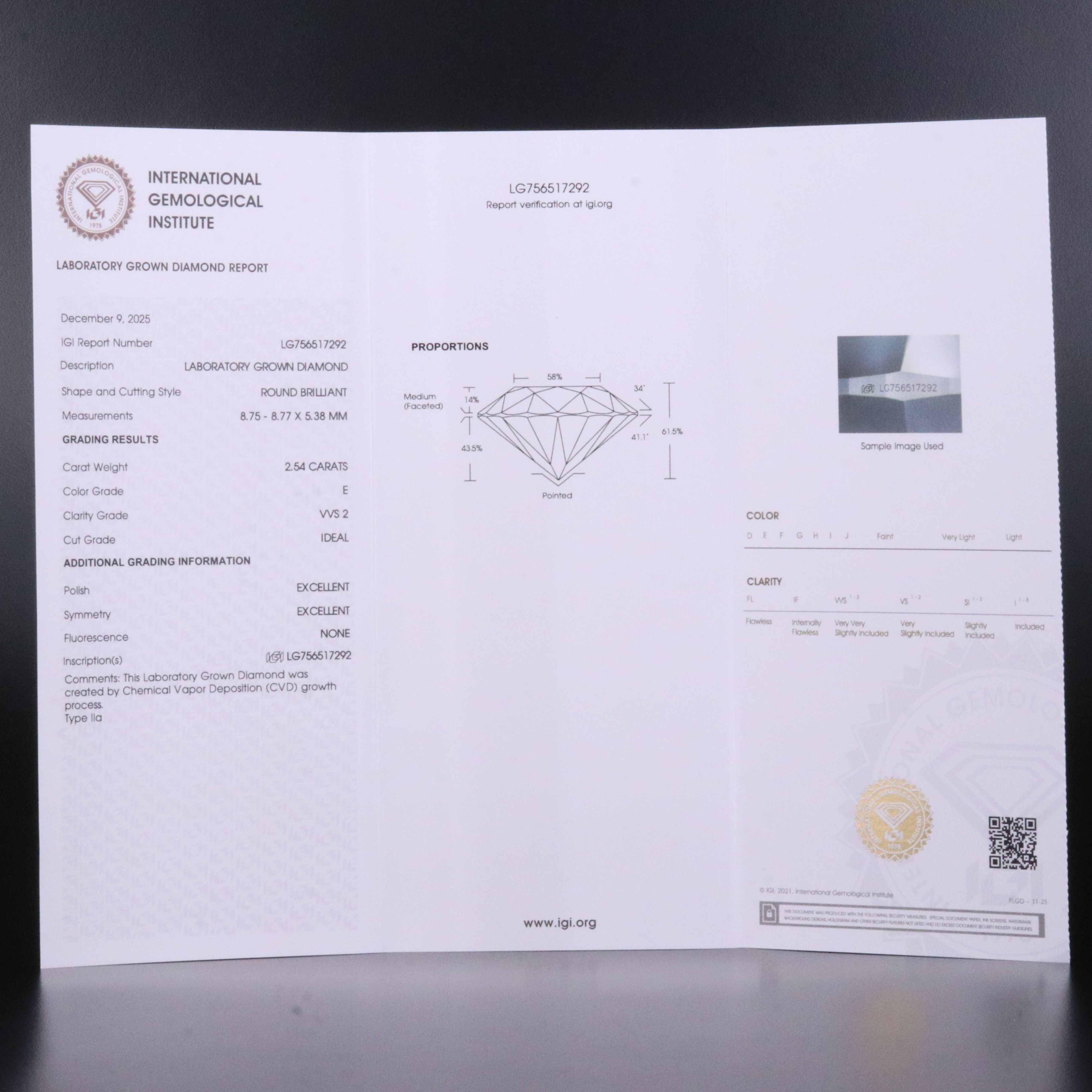 18K 5.08 CTW Lab Grown Diamond Stud Earrings with IGI Reports