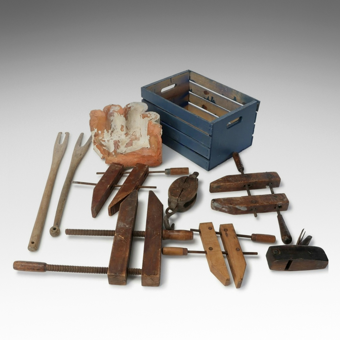 Wood Handscrew Clamps, Storage Crate and More Vintage Tools