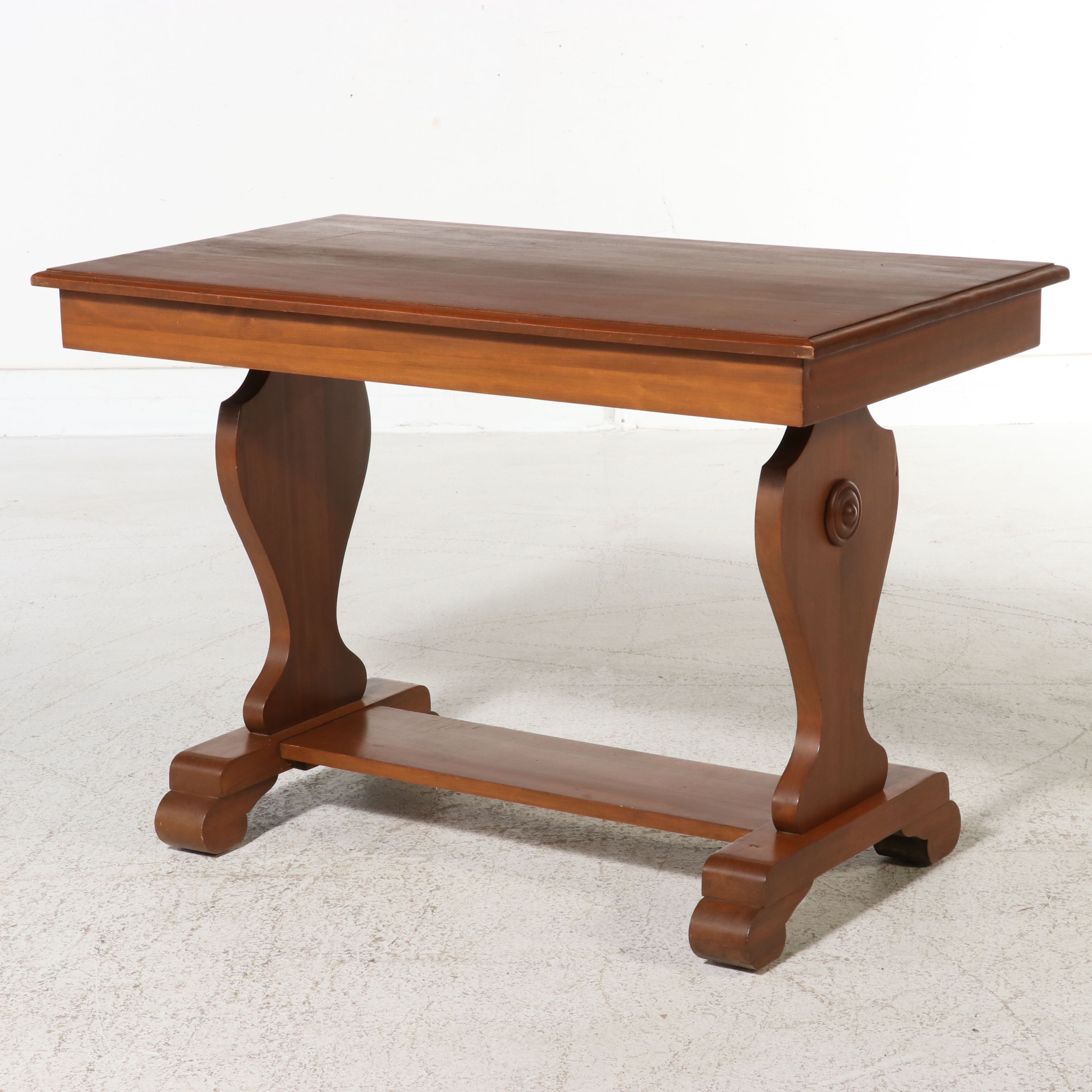 American Empire Revival Cherry Library Table, Late 19th/Early 20th Century