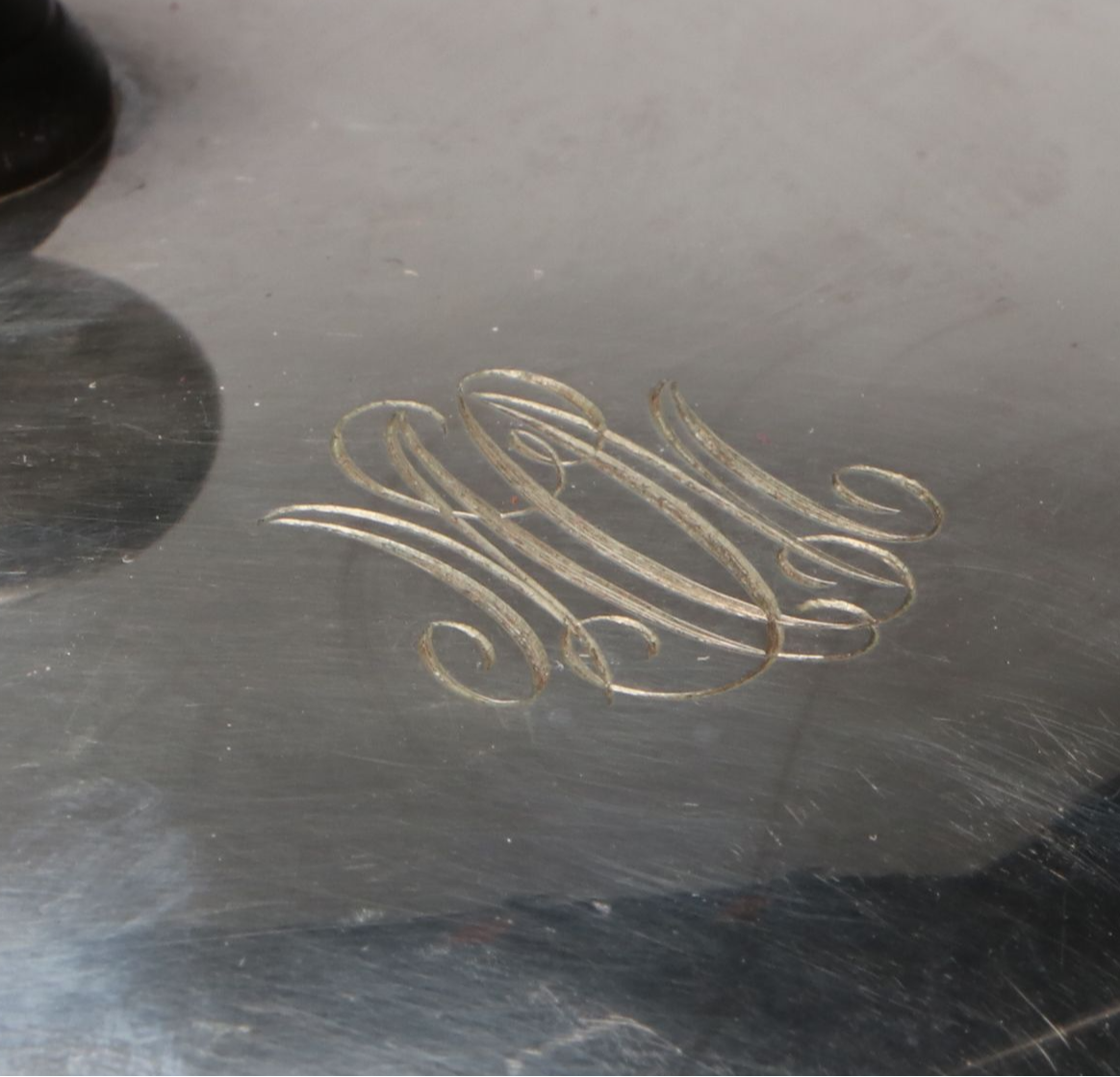 Tiffany & Co. Silver Plate and Wood Handled Lidded Serving Dish, Mid-20th C.