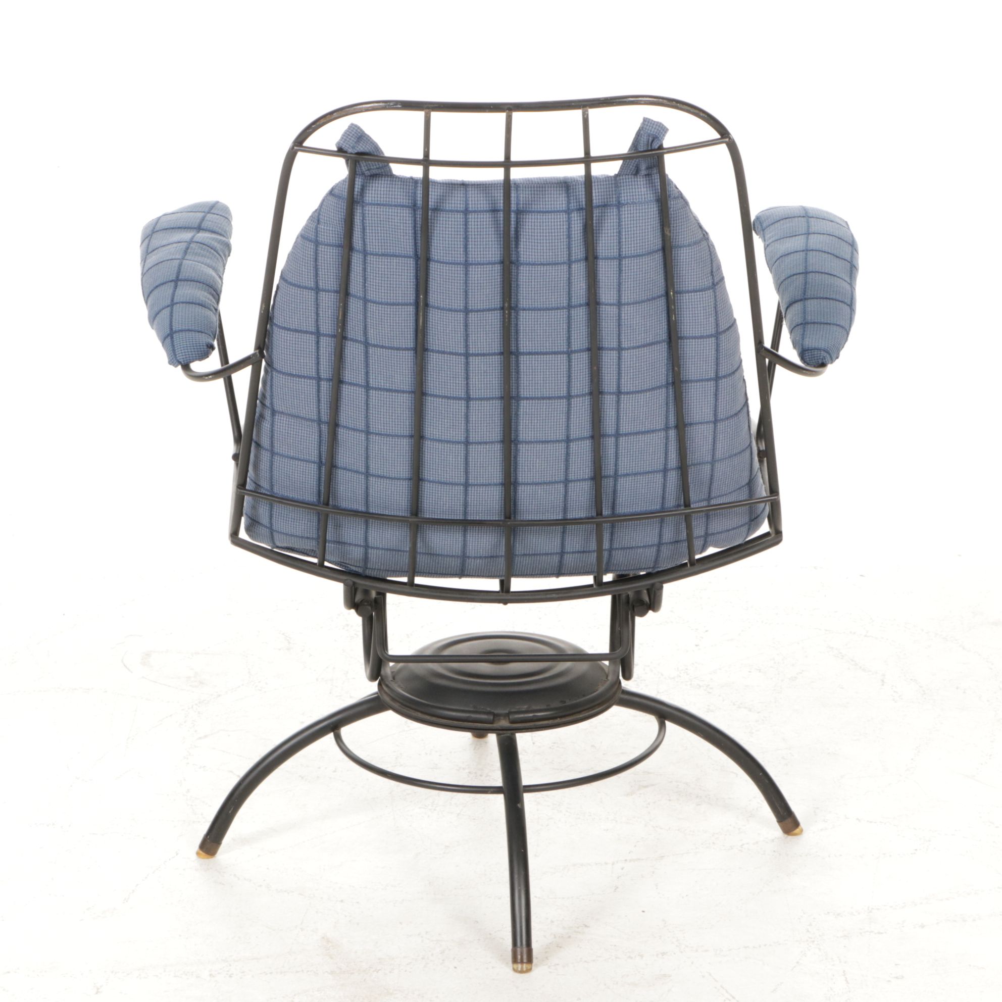 Mid Century Modern Wire Swivel Rocking Lounge Chairs
