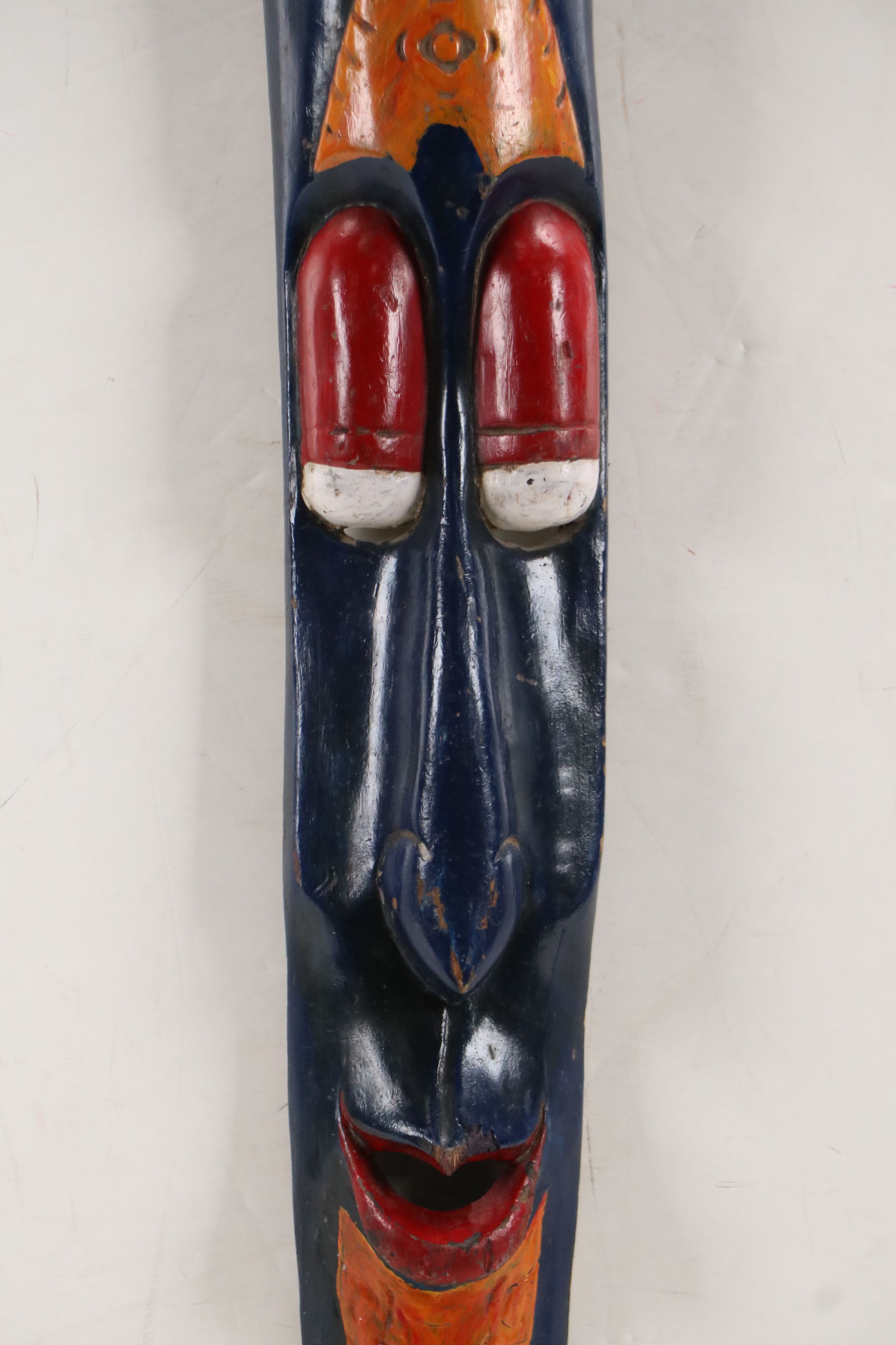 Balinese Souvenir Handcrafted and Hand-Painted Wooden Long Mask