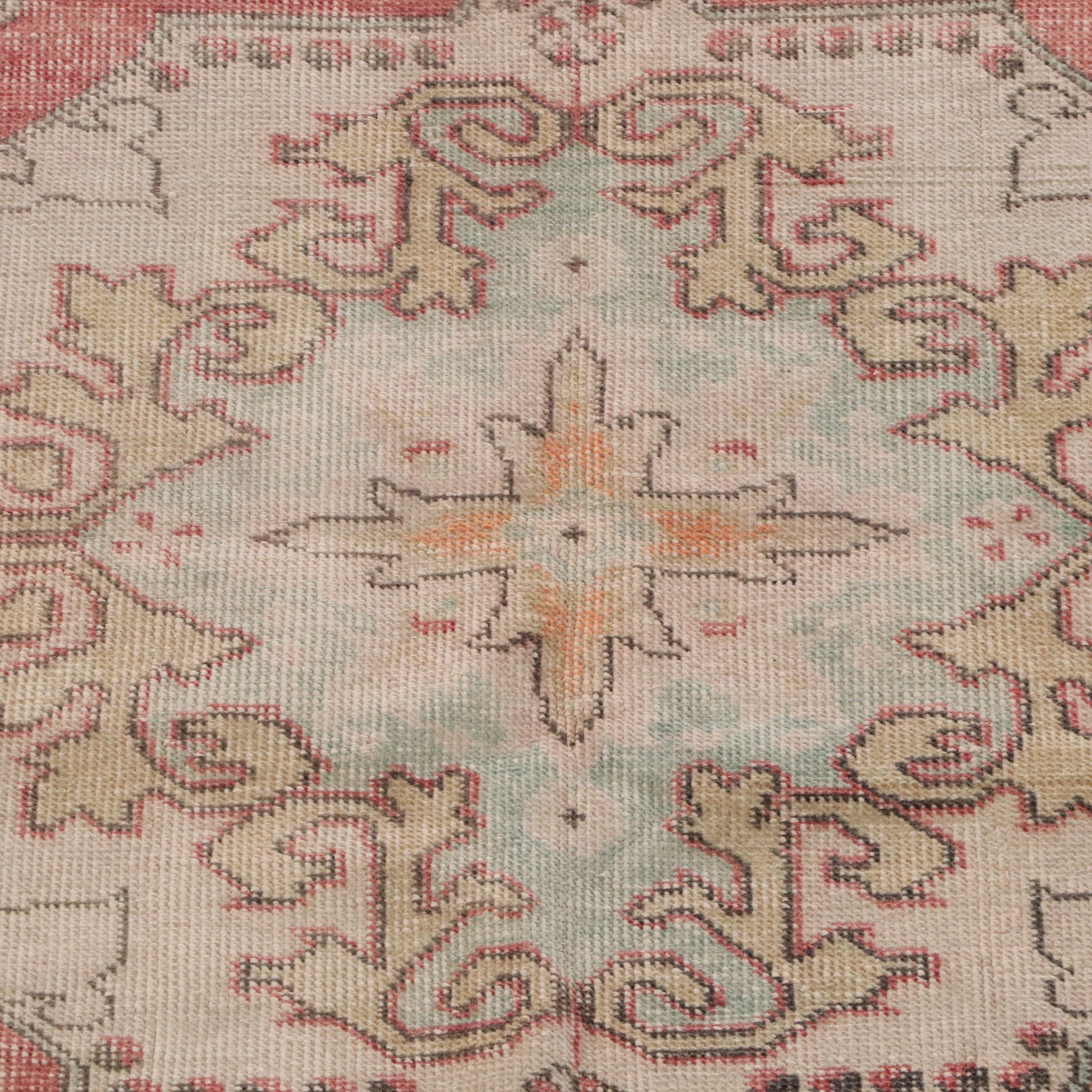 4'9 x 7'5 Hand-Knotted Turkish Oushak Anatolian Medallion Area Rug