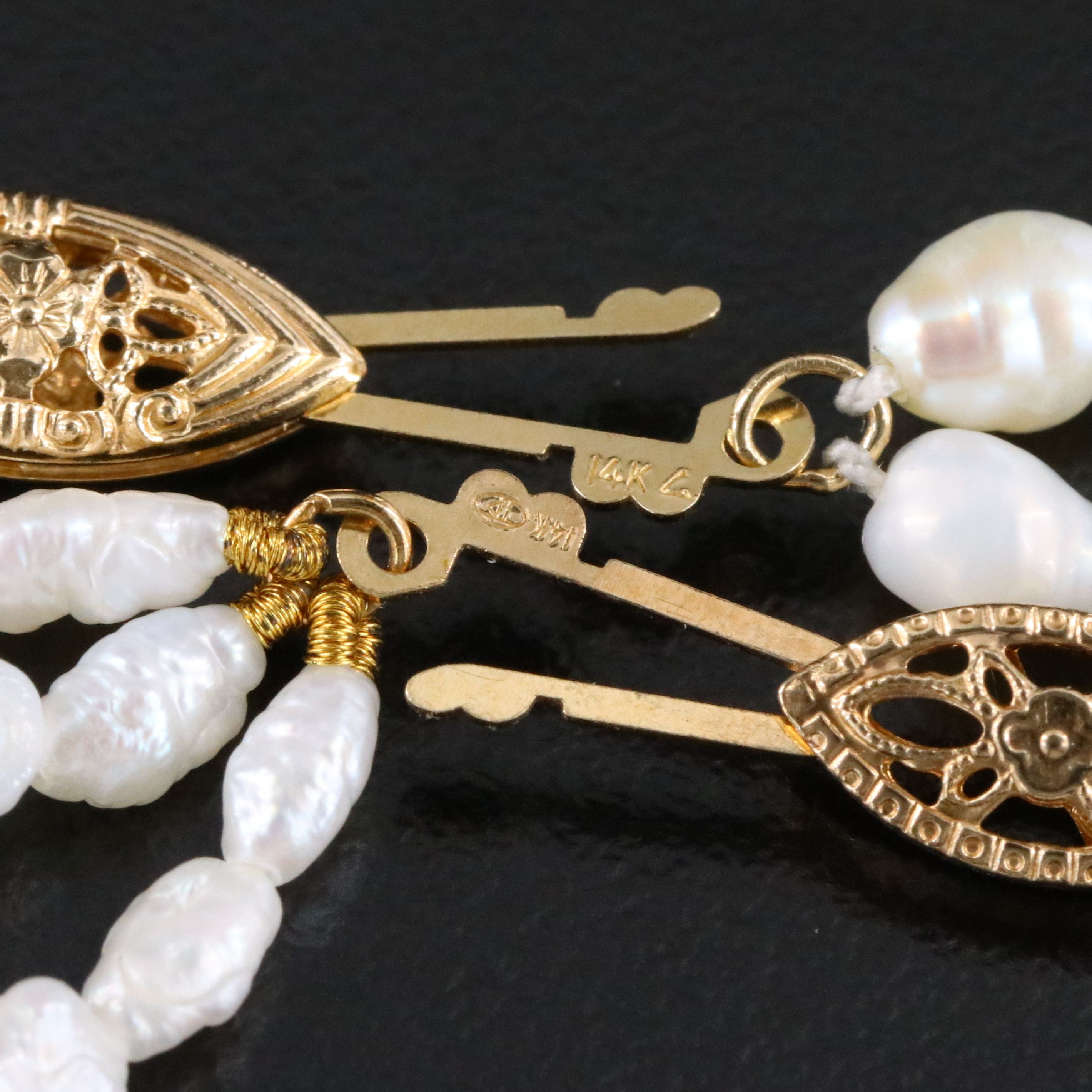 Baroque Pearl Necklace and Bracelet with 14K Clasp and Spacers