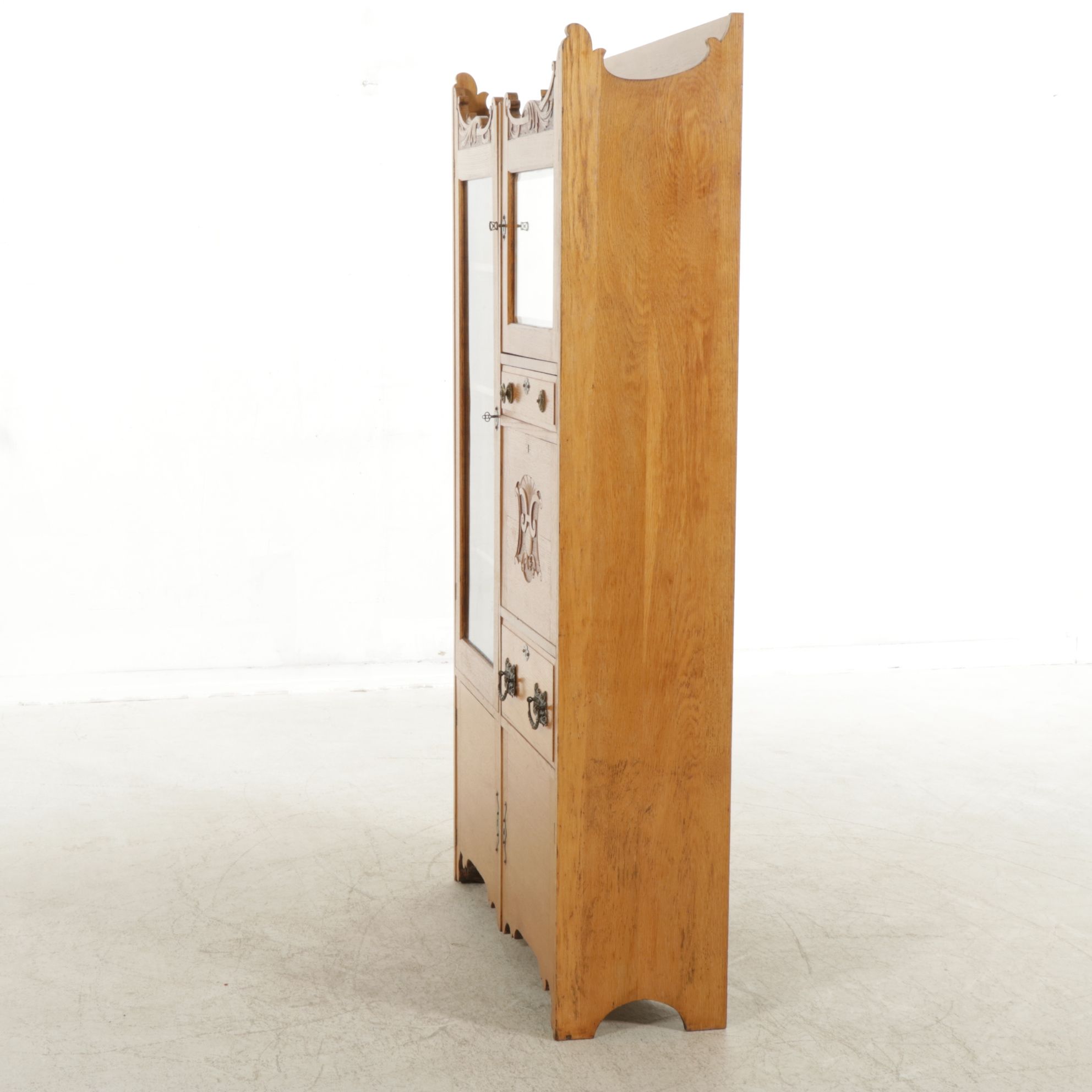 Late Victorian West End Furniture Co. Oak Side-by-Side Secretary Bookcase