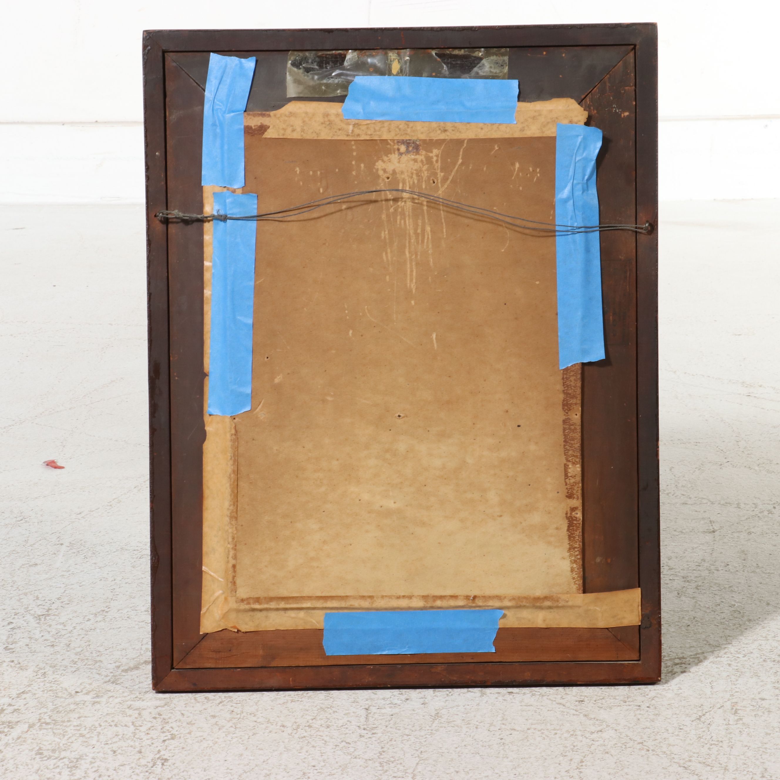 Carved Wooden Ogee Wall Mirror, 19th Century