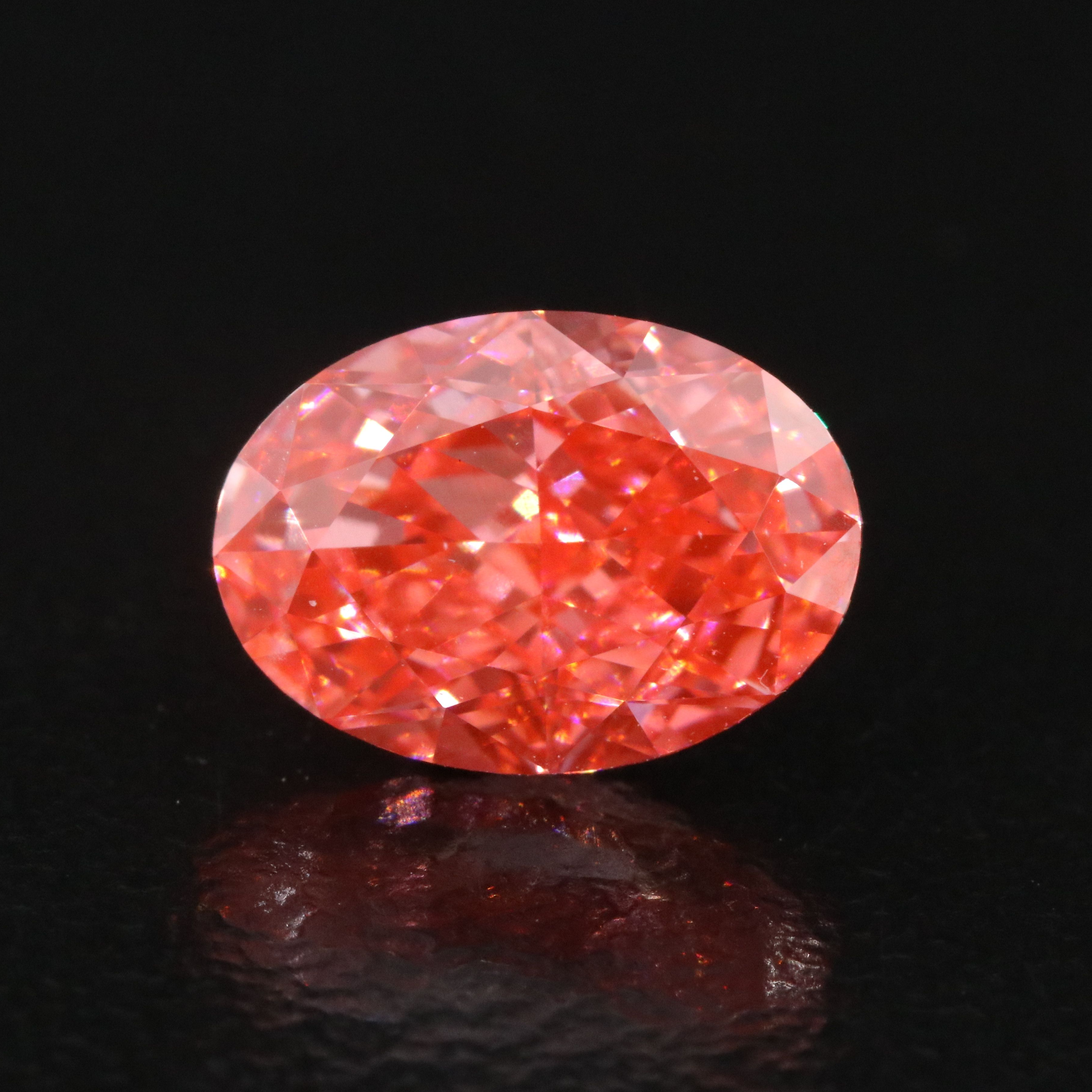 Loose 2.01 CT Lab Grown Fancy Vivid Pink Diamond with IGI Report