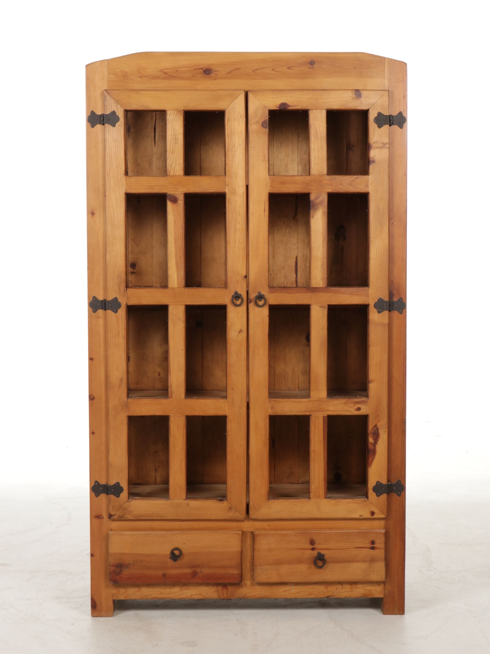 Mexican Southwestern Style Rustic Pine Storage Shelf