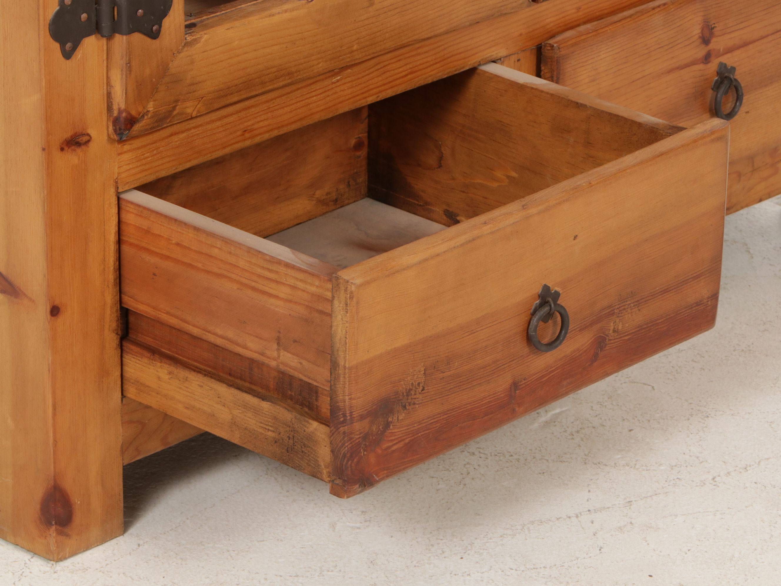 Mexican Southwestern Style Rustic Pine Storage Shelf