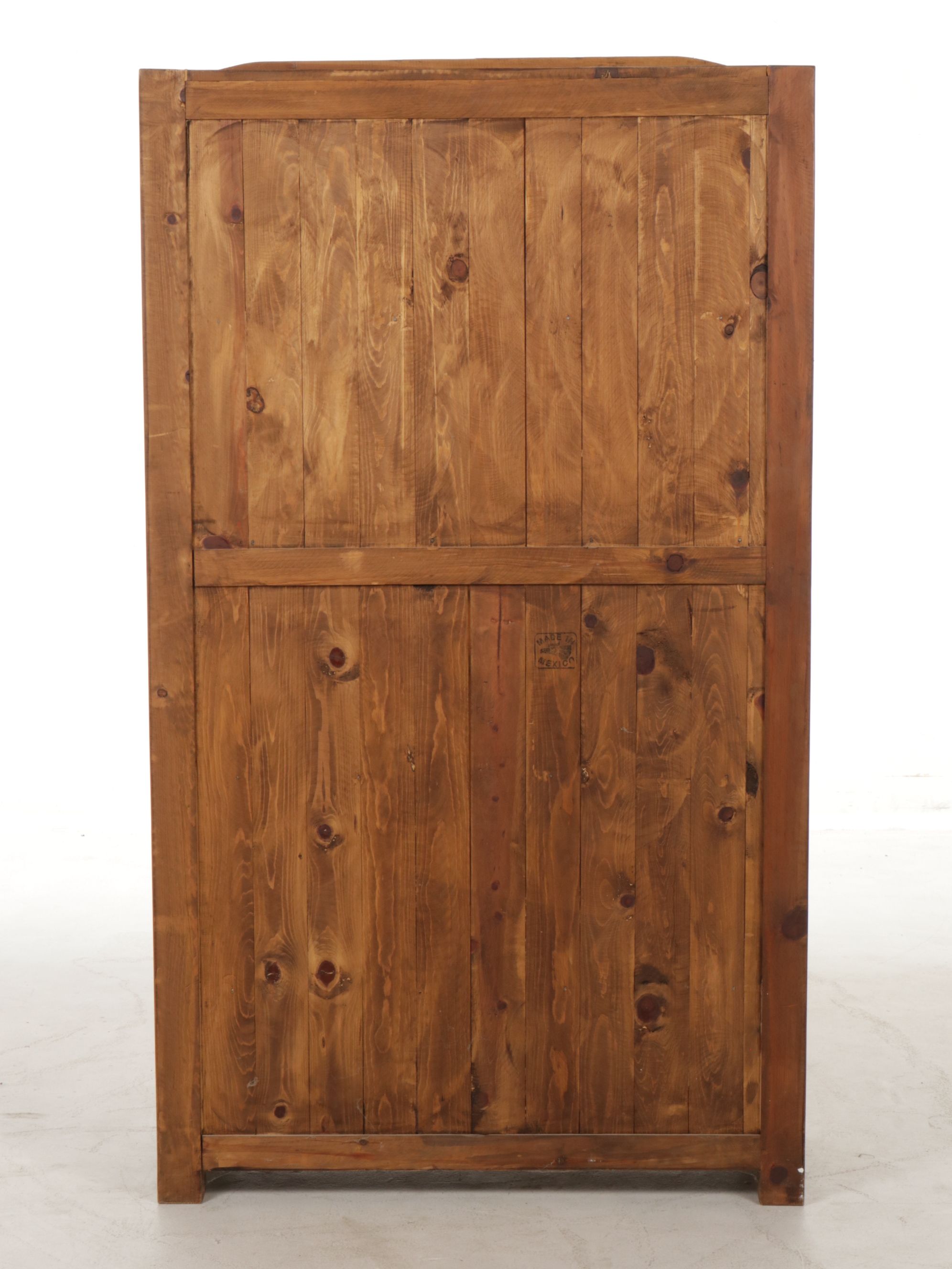 Mexican Southwestern Style Rustic Pine Storage Shelf