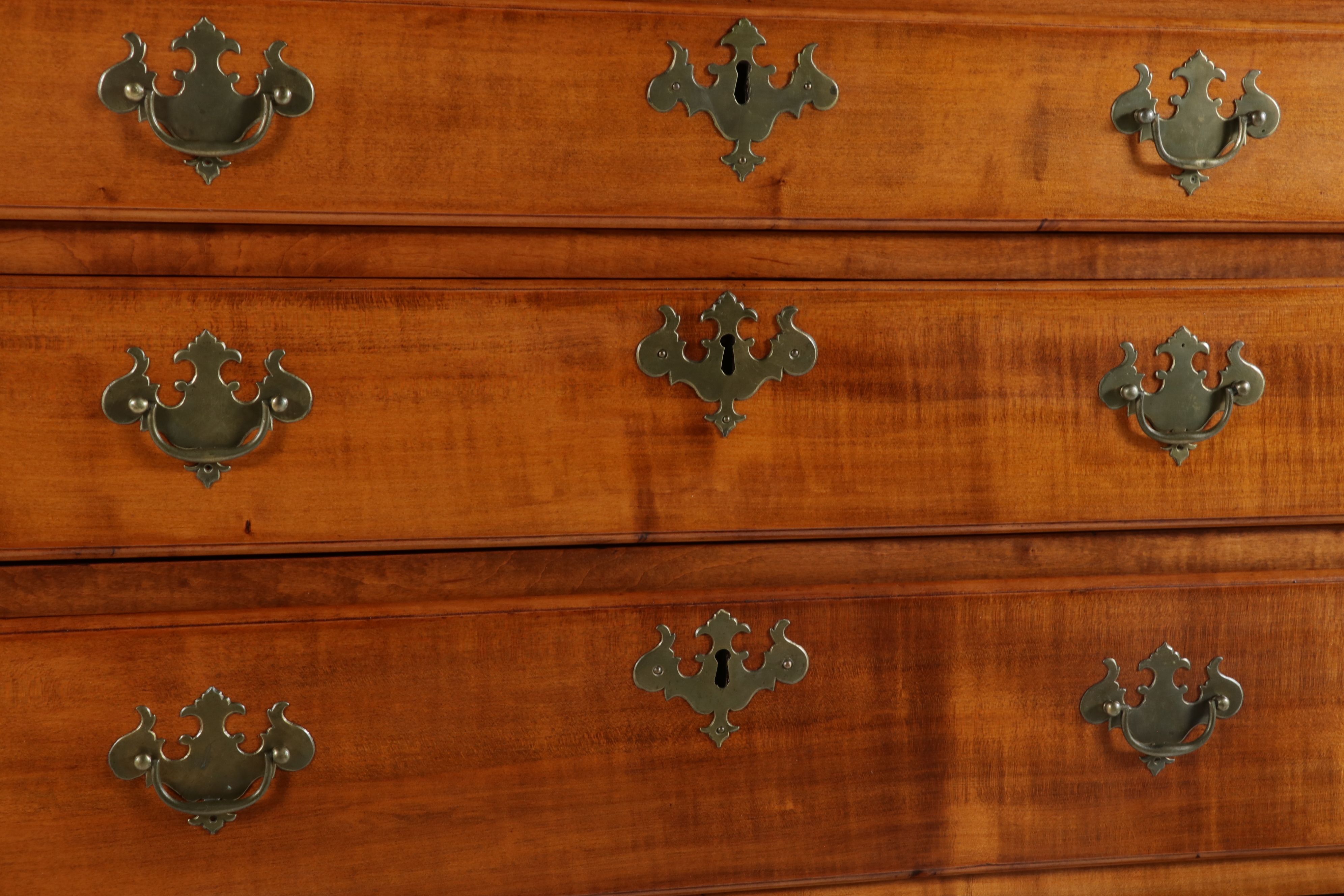 Queen Anne Tiger Maple Highboy, 18th Century