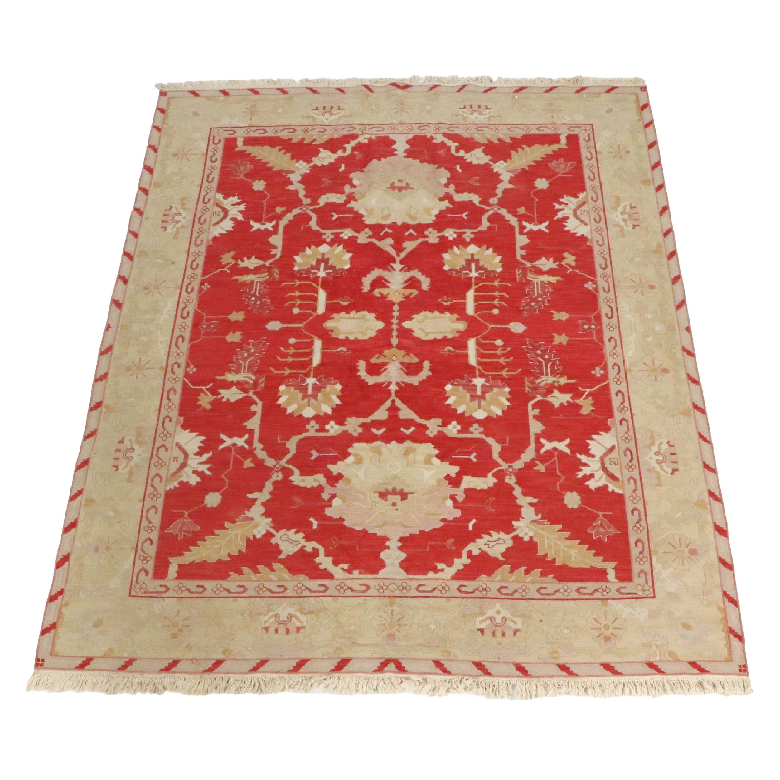 8'2 x 10'6 Handwoven Indo-Turkish Soumak Area Rug