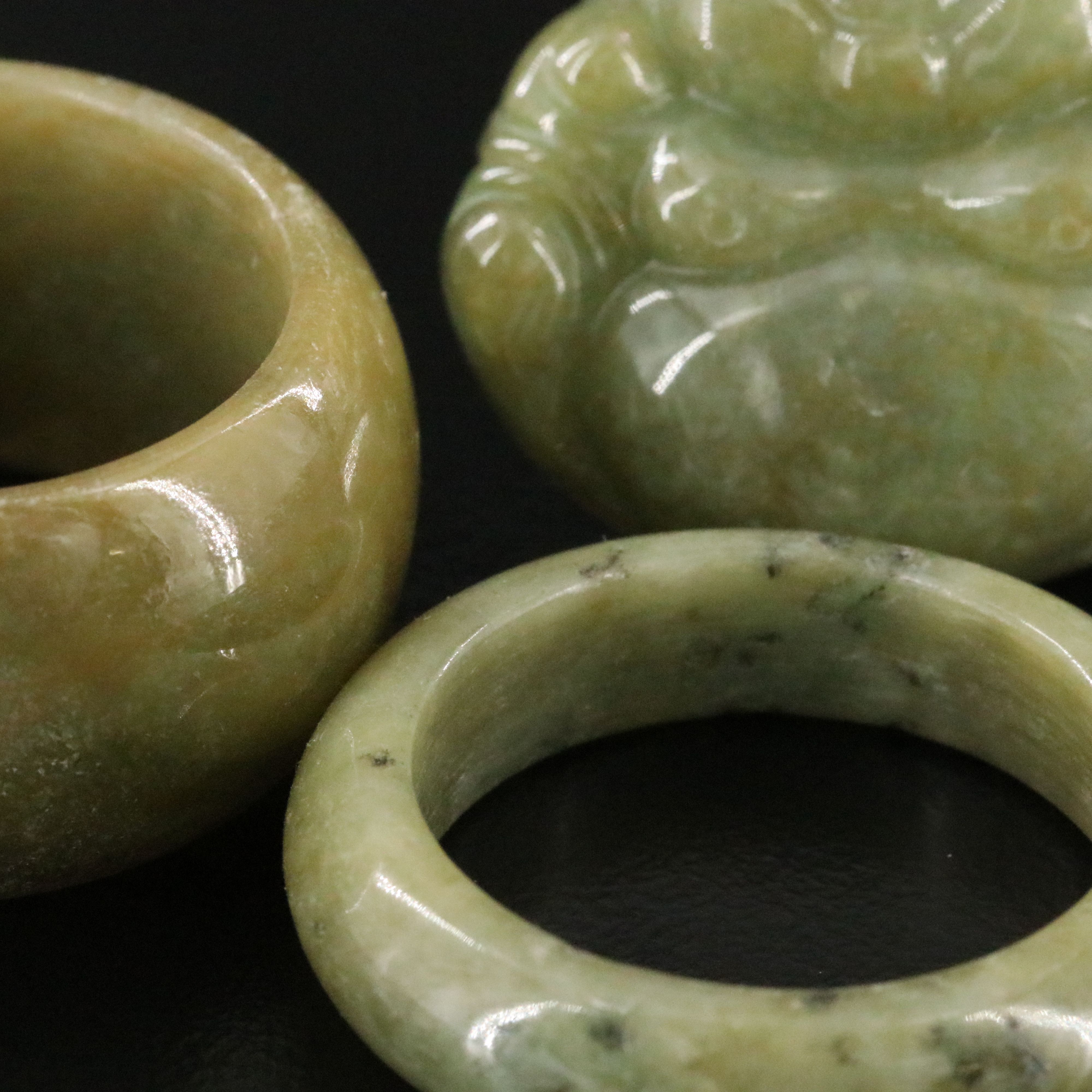 Assorted Jadeite Including Hololiths and Budai Pendant