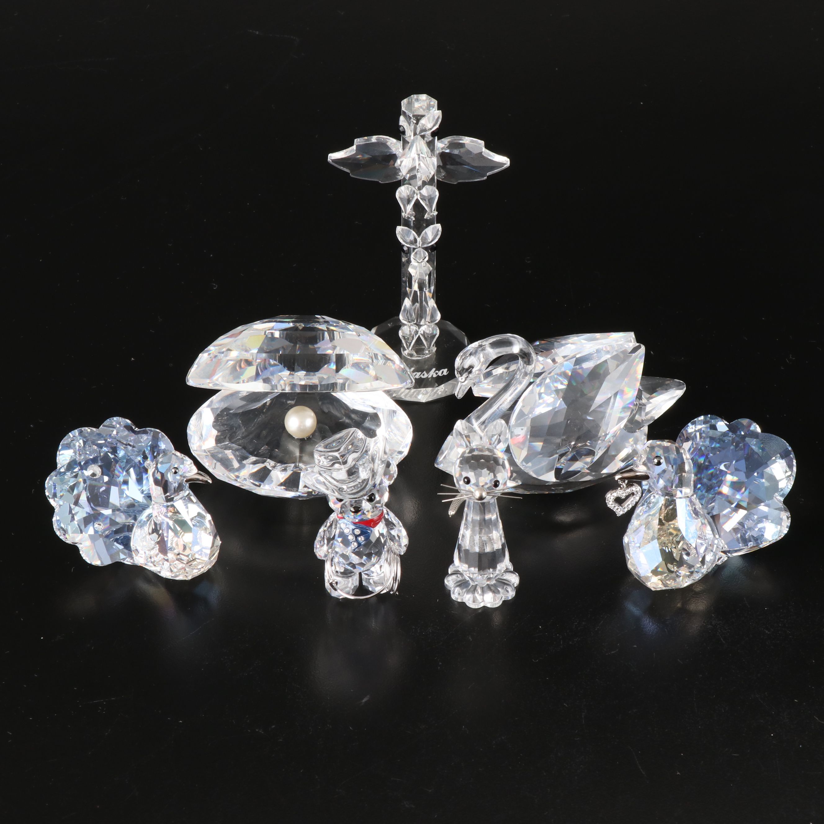 Swarovski "Swan," "Shell with Pearl," and More Crystal Figurines