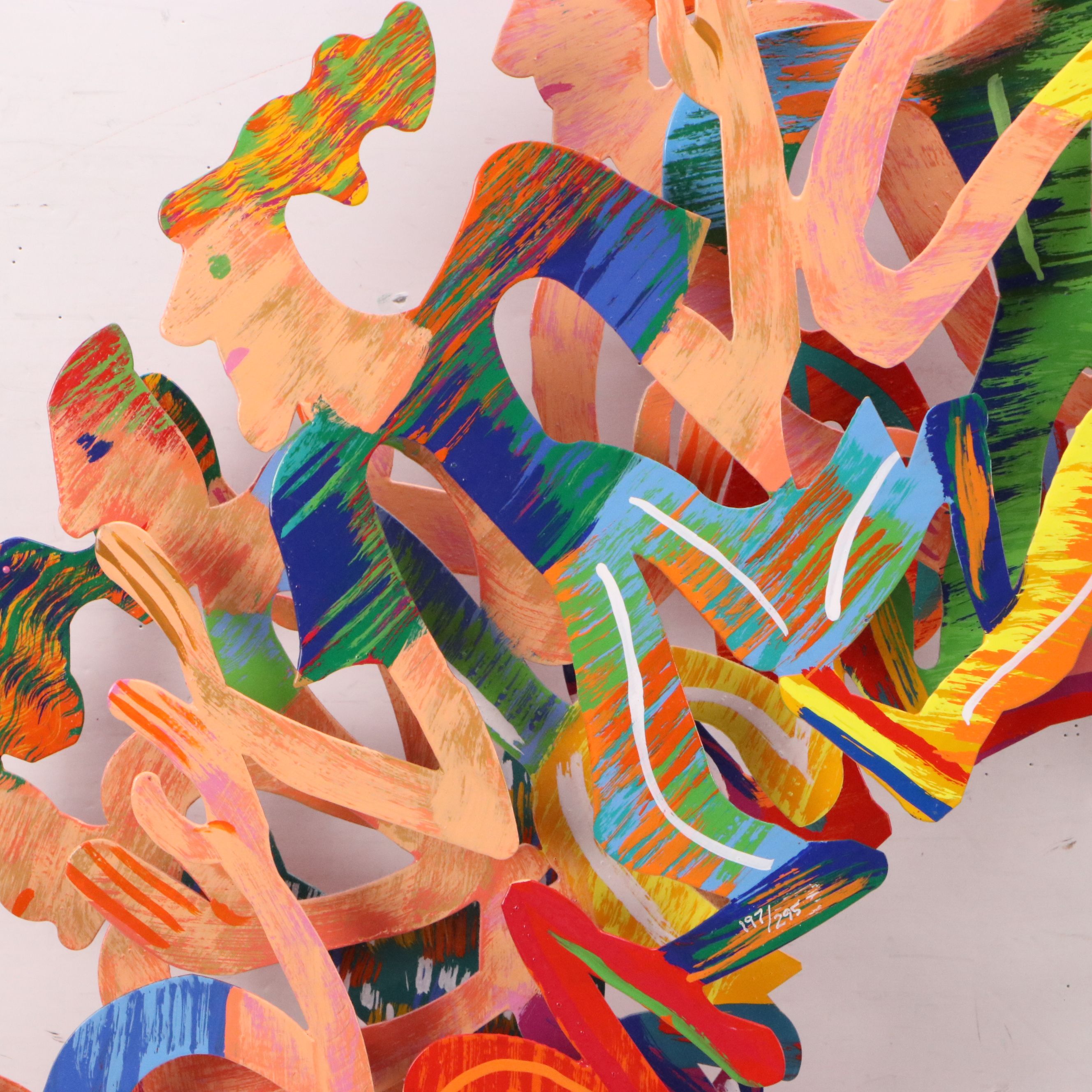 David Gerstein Hand-Painted Steel Sculpture "Human Circle"