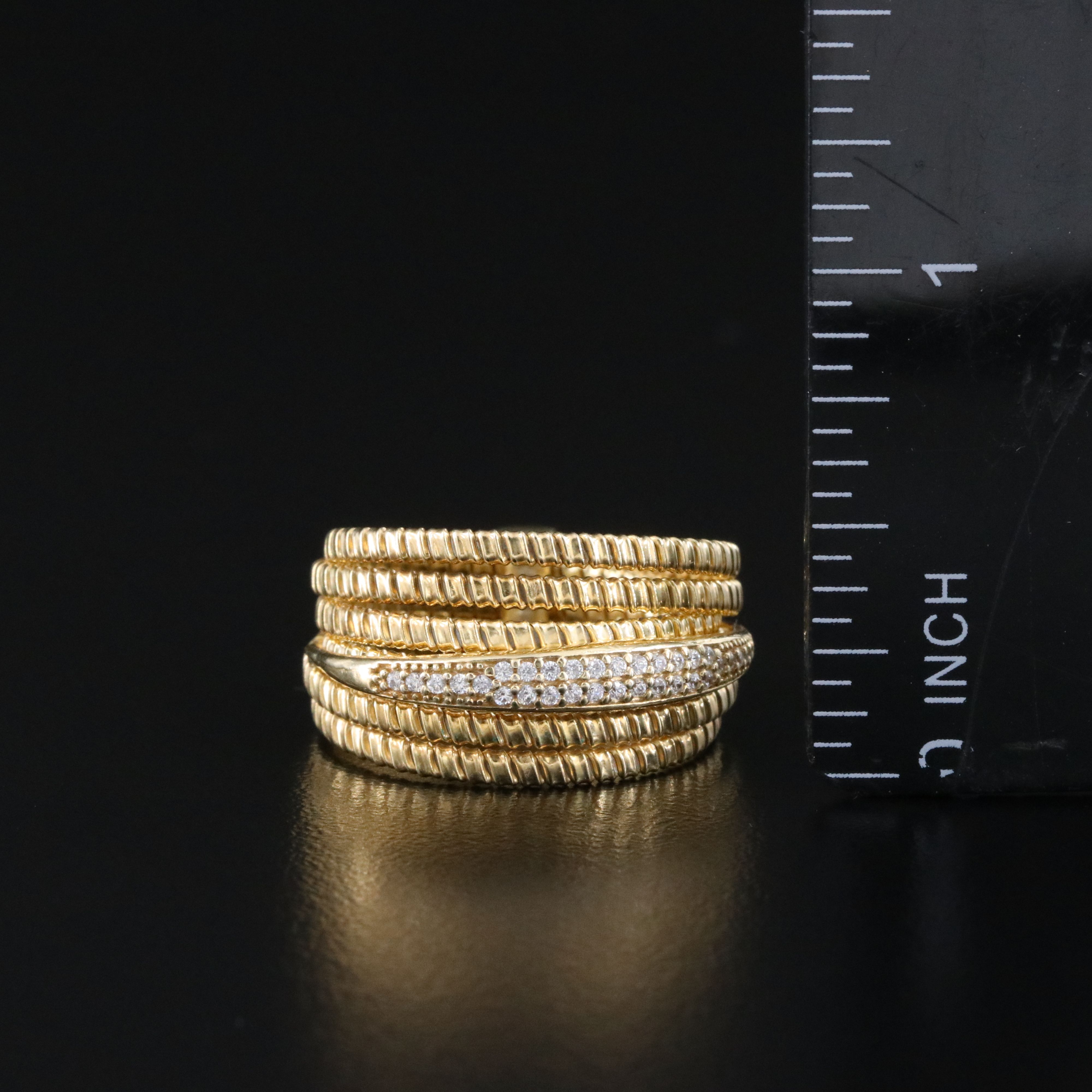 Italian Sterling CZ Multi Band Ring