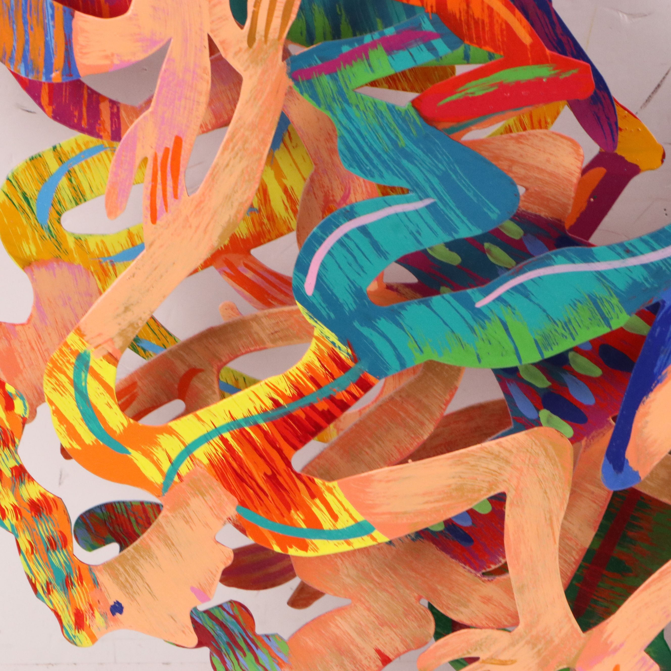 David Gerstein Hand-Painted Steel Sculpture "Human Circle"