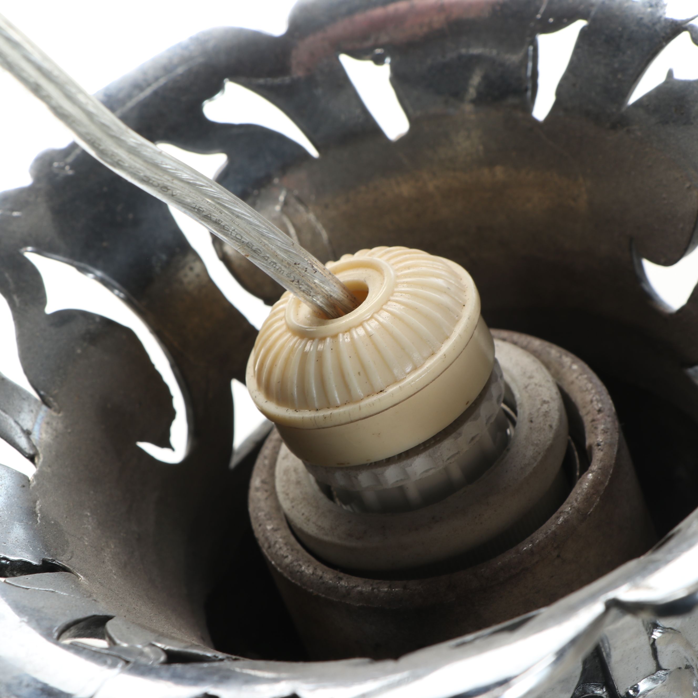 Victorian Style Cast Metal Floor Lamp with Frosted Glass Panels