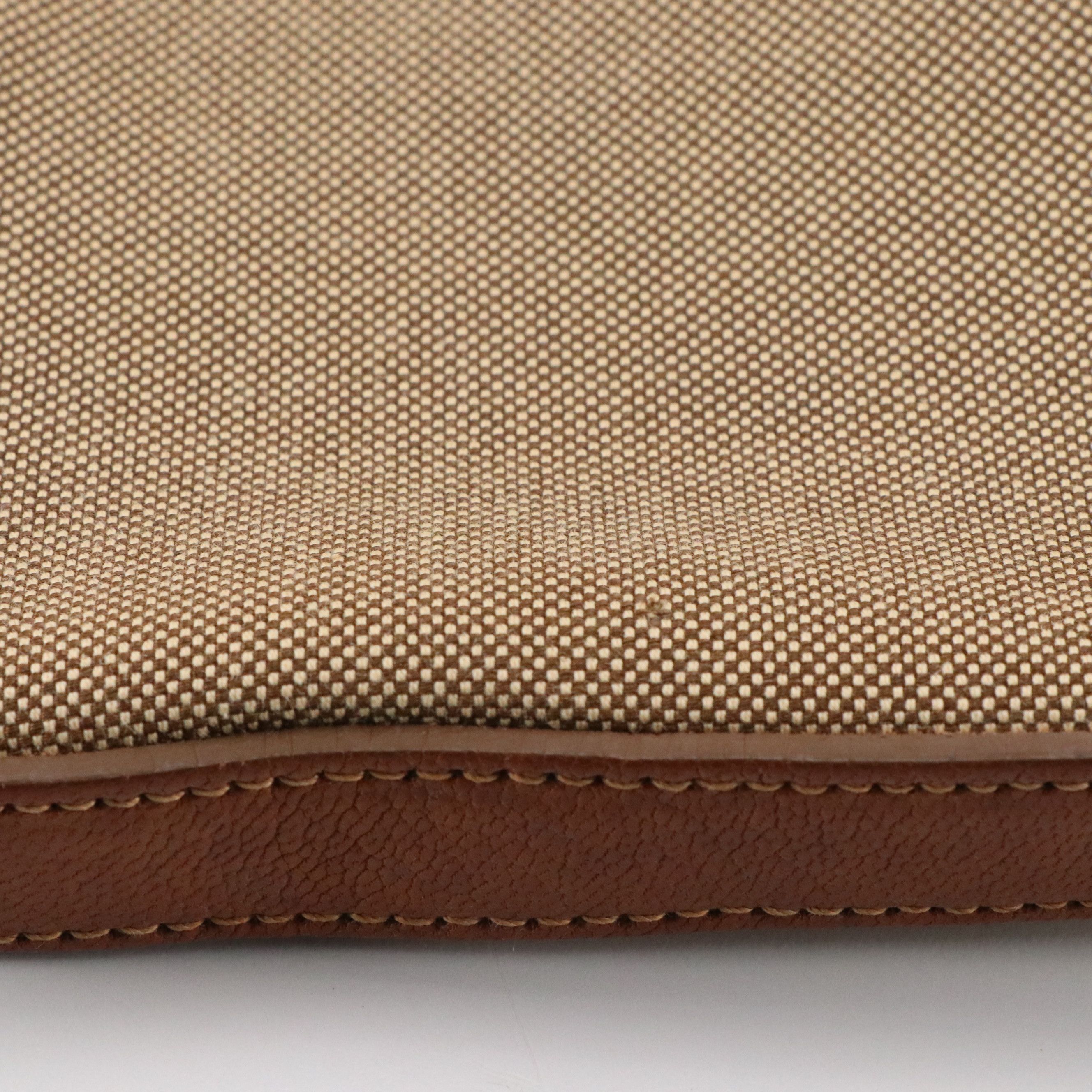 Prada Brown Jacquard Logo Canvas and Leather Crossbody Bag