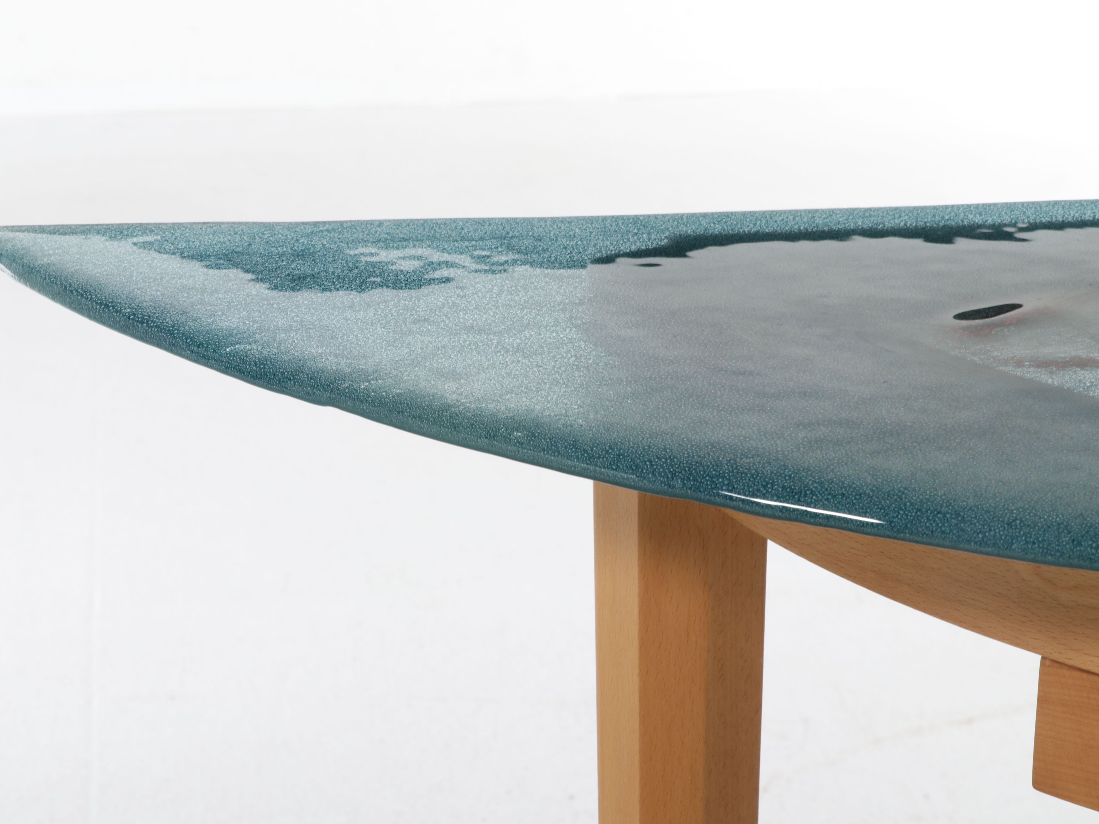 Postmodern Glass and Maple Console Table, Late 20th Century