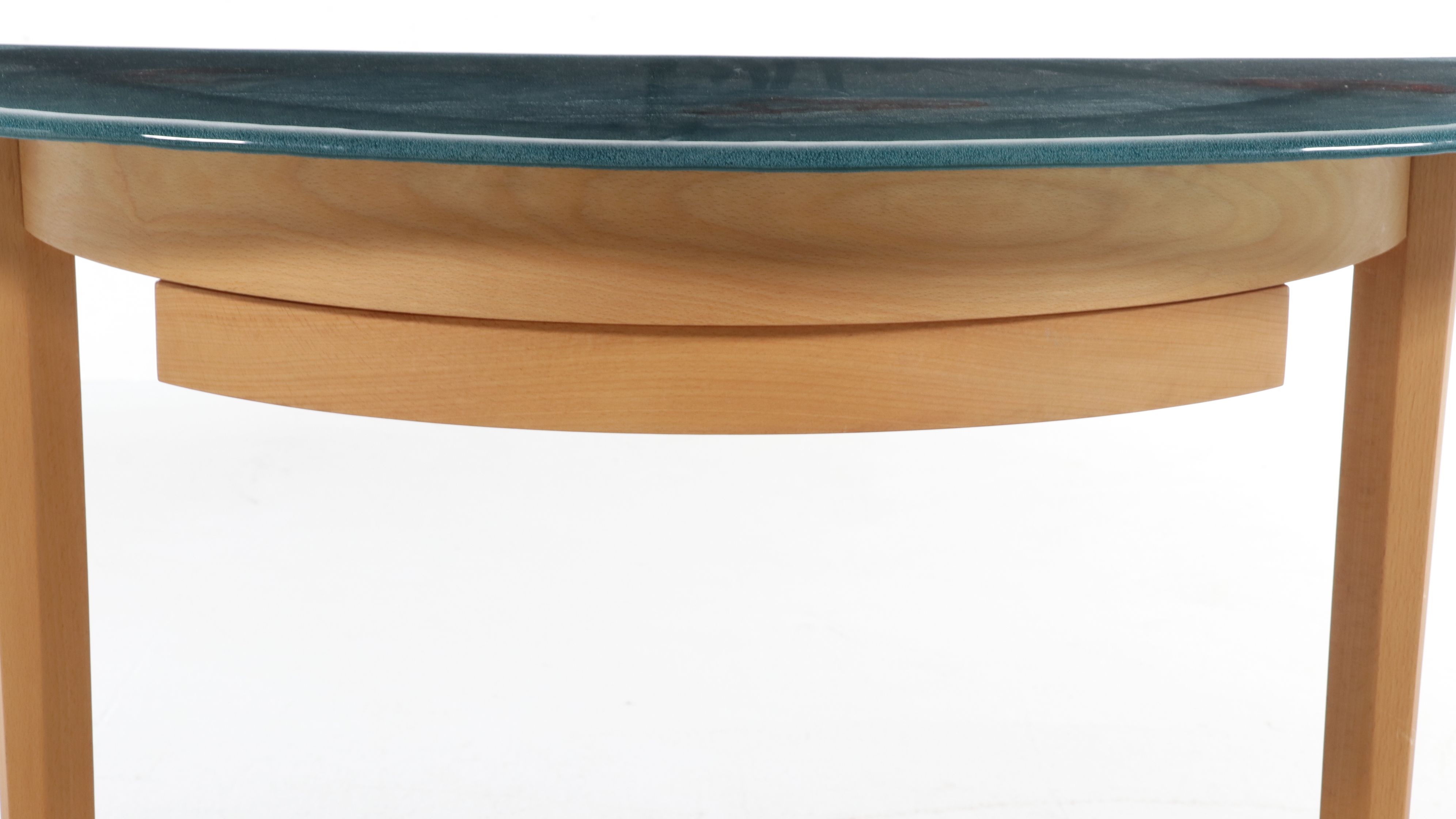 Postmodern Glass and Maple Console Table, Late 20th Century