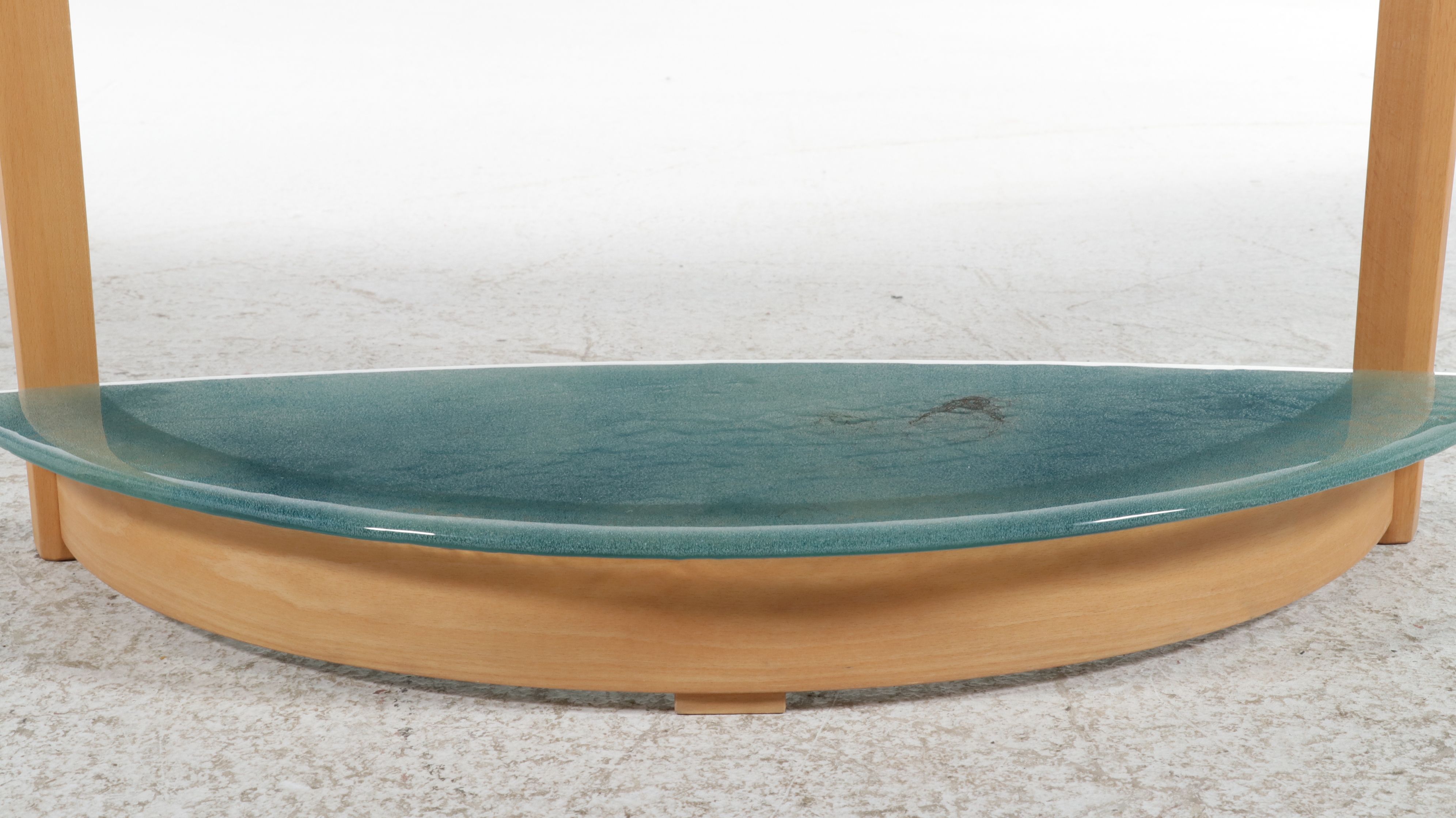 Postmodern Glass and Maple Console Table, Late 20th Century