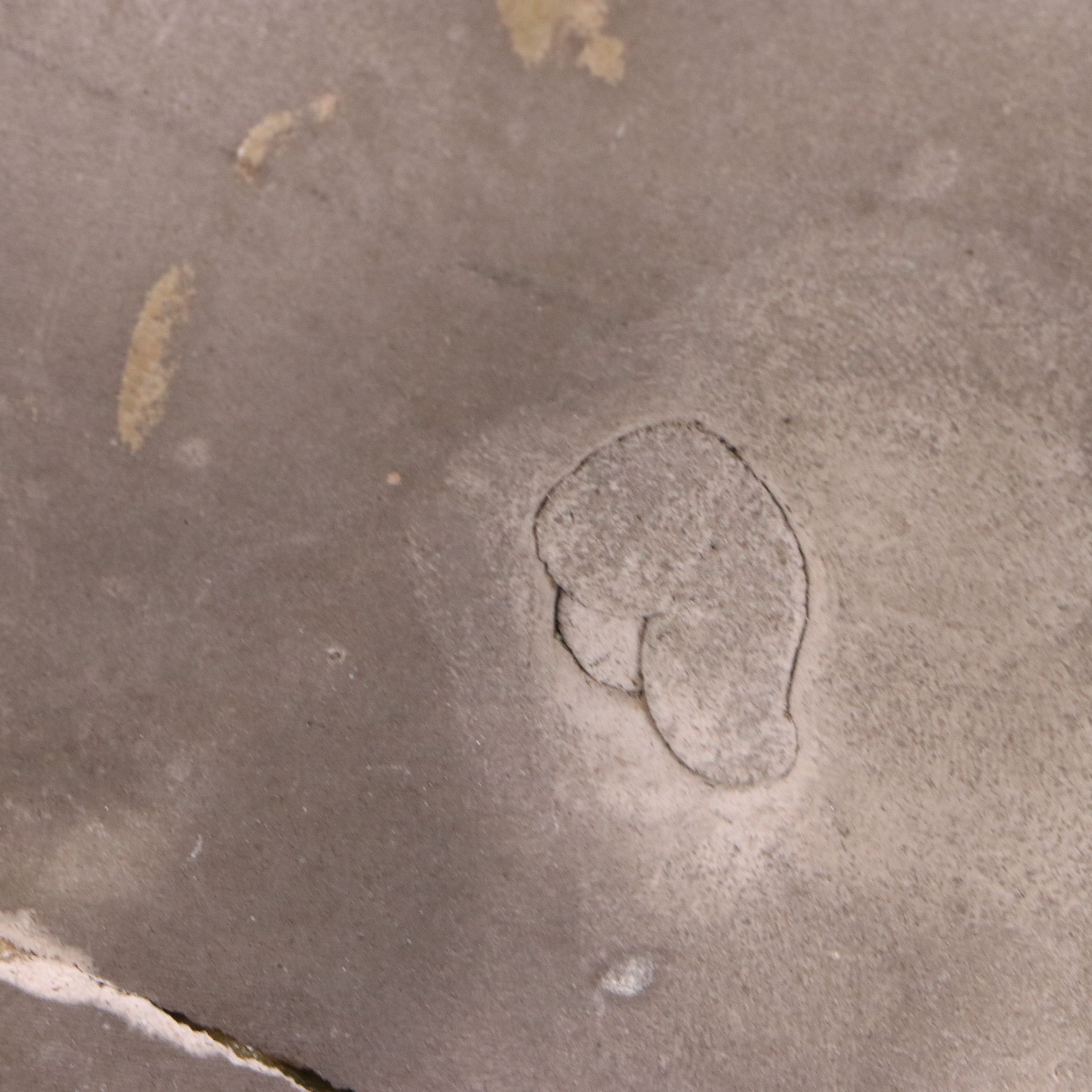 European School Hand-Painted Ceramic Wall Plaque, Circa 1970