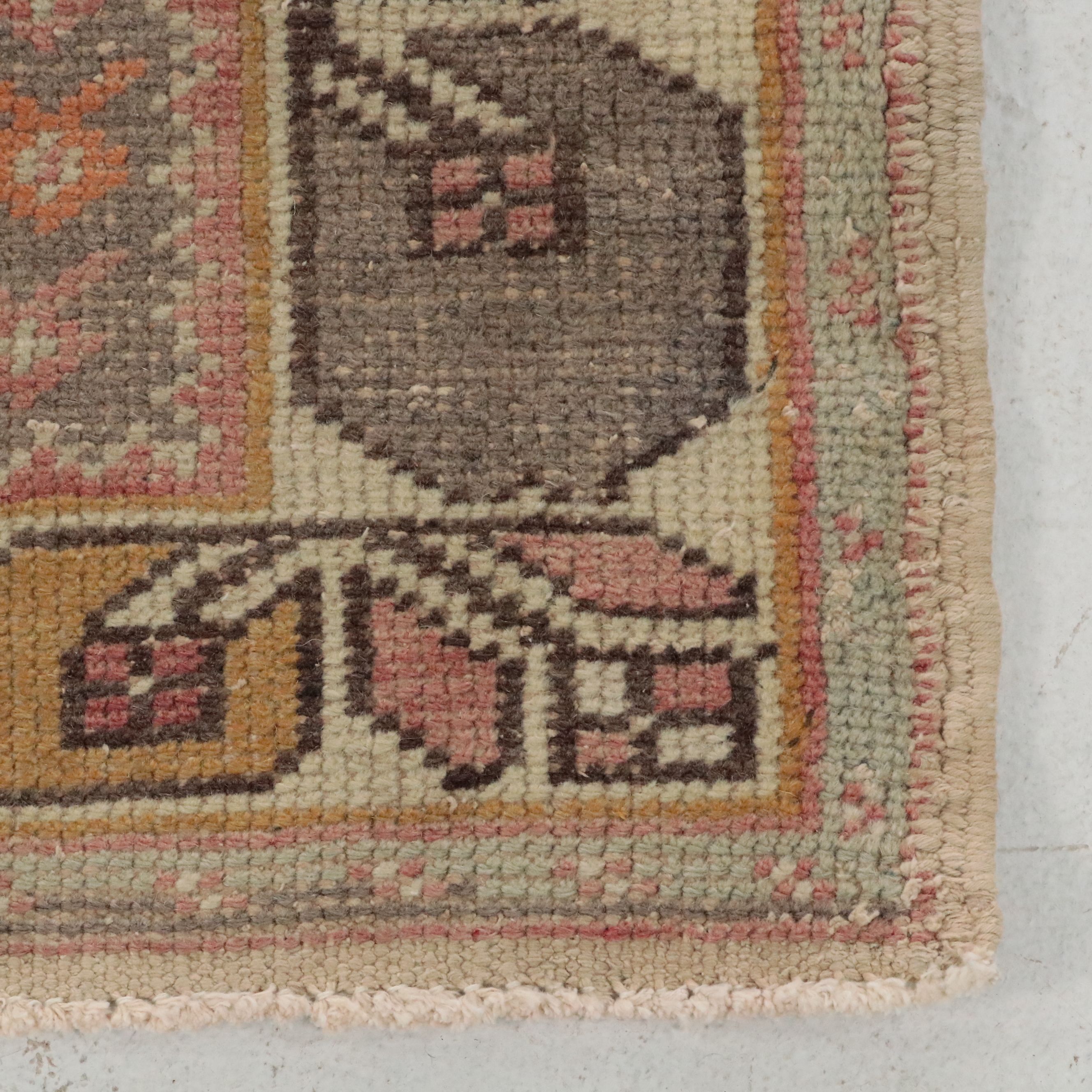 4'1 x 8'6 Hand-Knotted Turkish Anatolian Area Rug