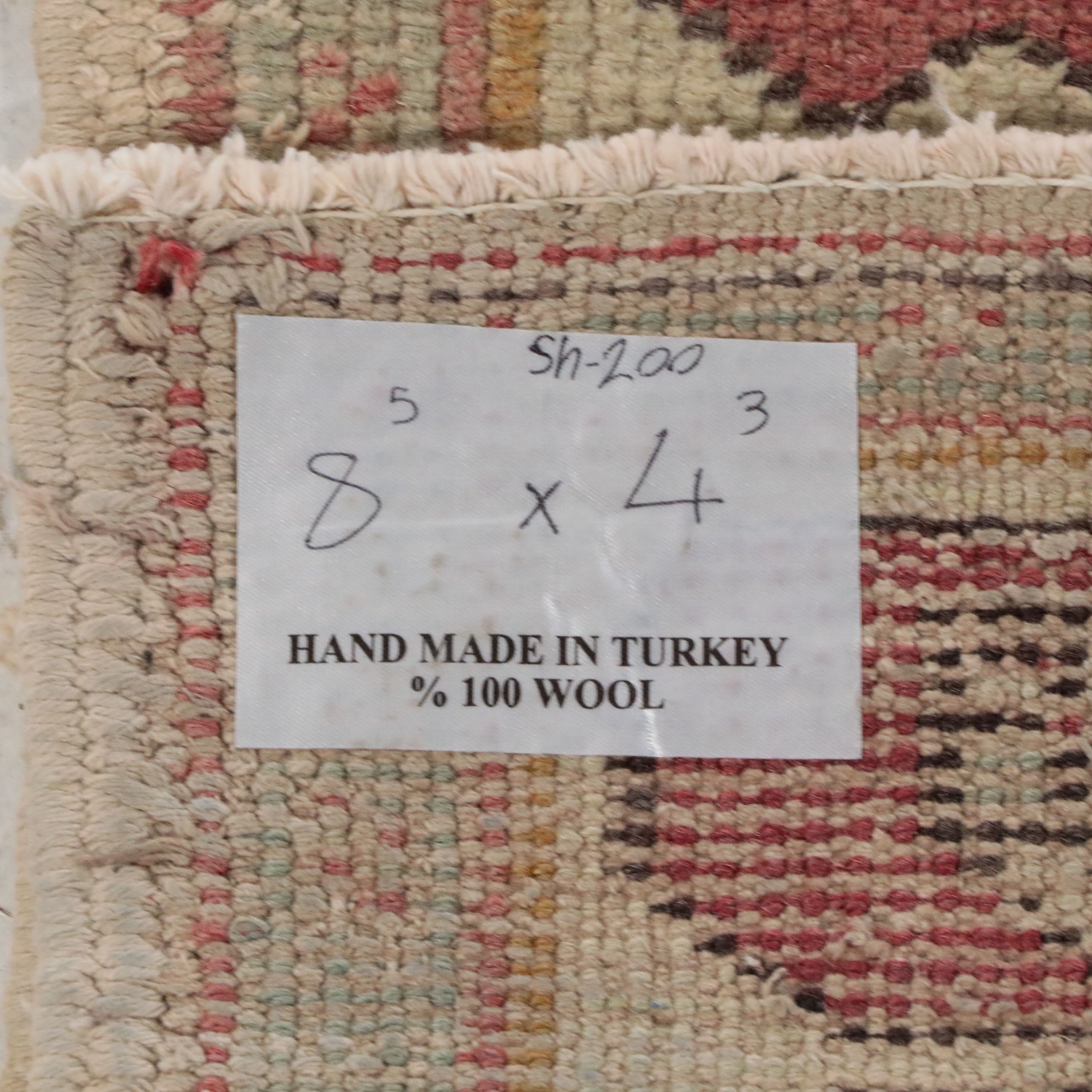 4'1 x 8'6 Hand-Knotted Turkish Anatolian Area Rug